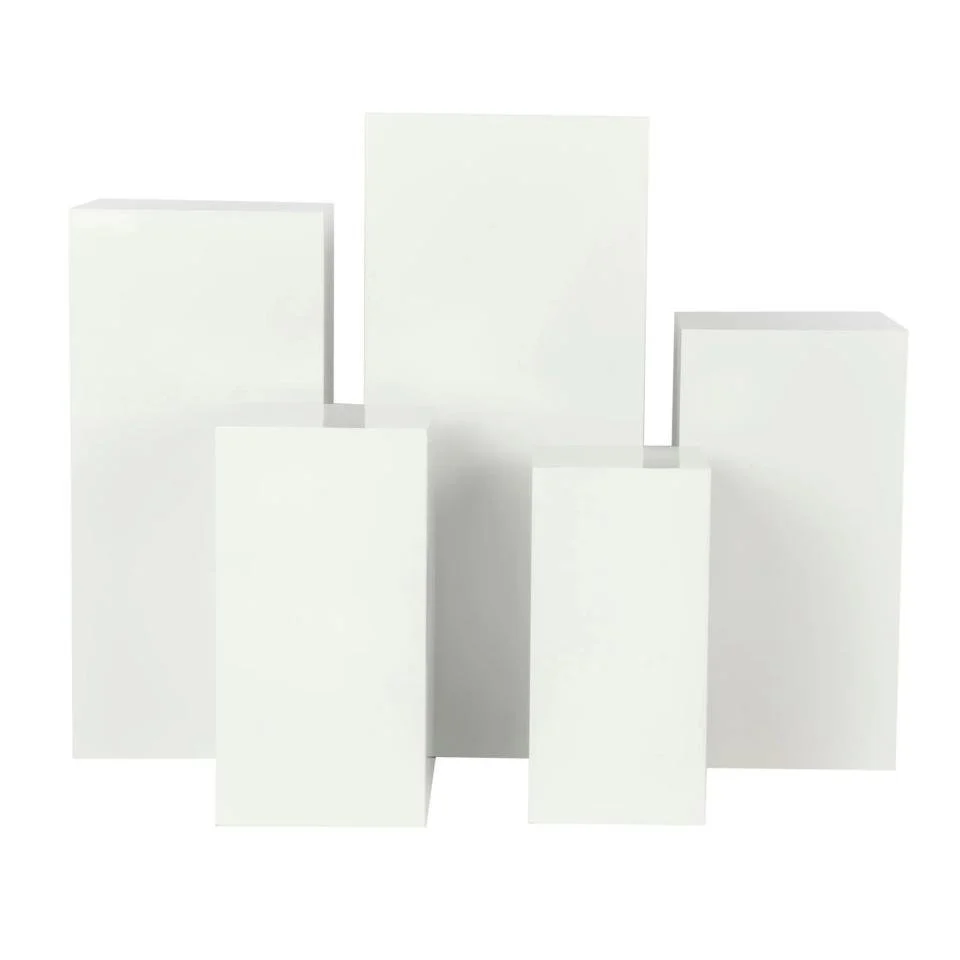 White Square Metal Pedestal