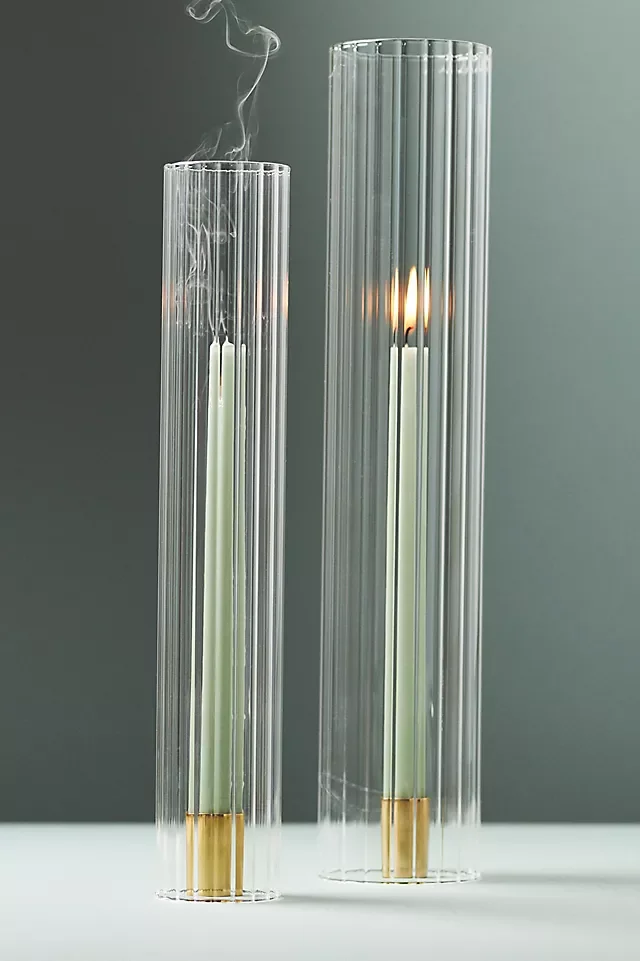 Ribbed Cylinder Chimney Vase