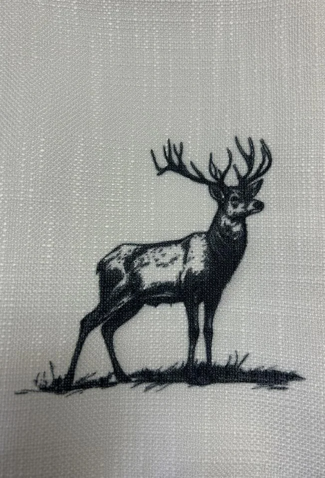 Black Buck Print on White Panama Napkins