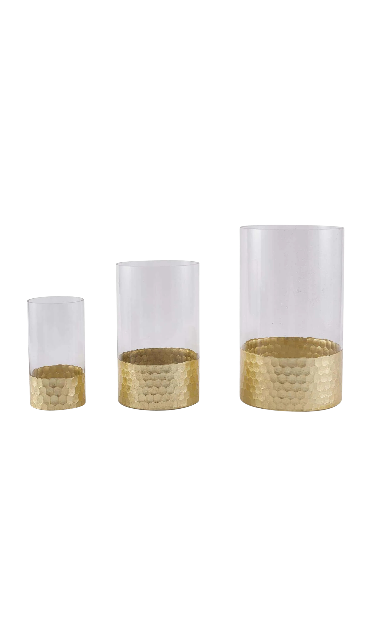 Gold Honeycomb Cylinder Vase