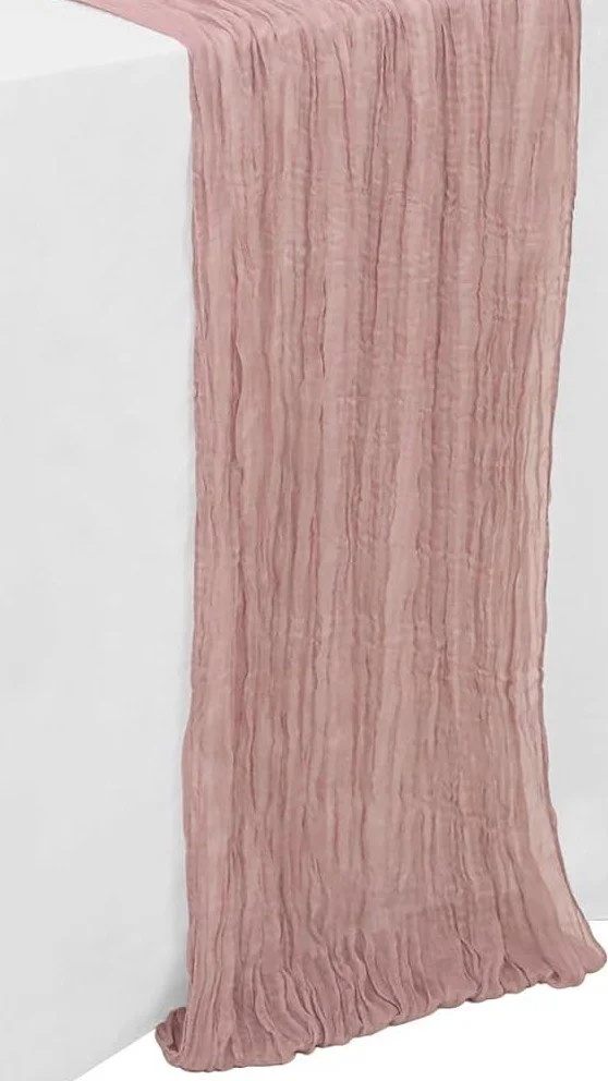 Dusty Rose Cheesecloth Table Runner