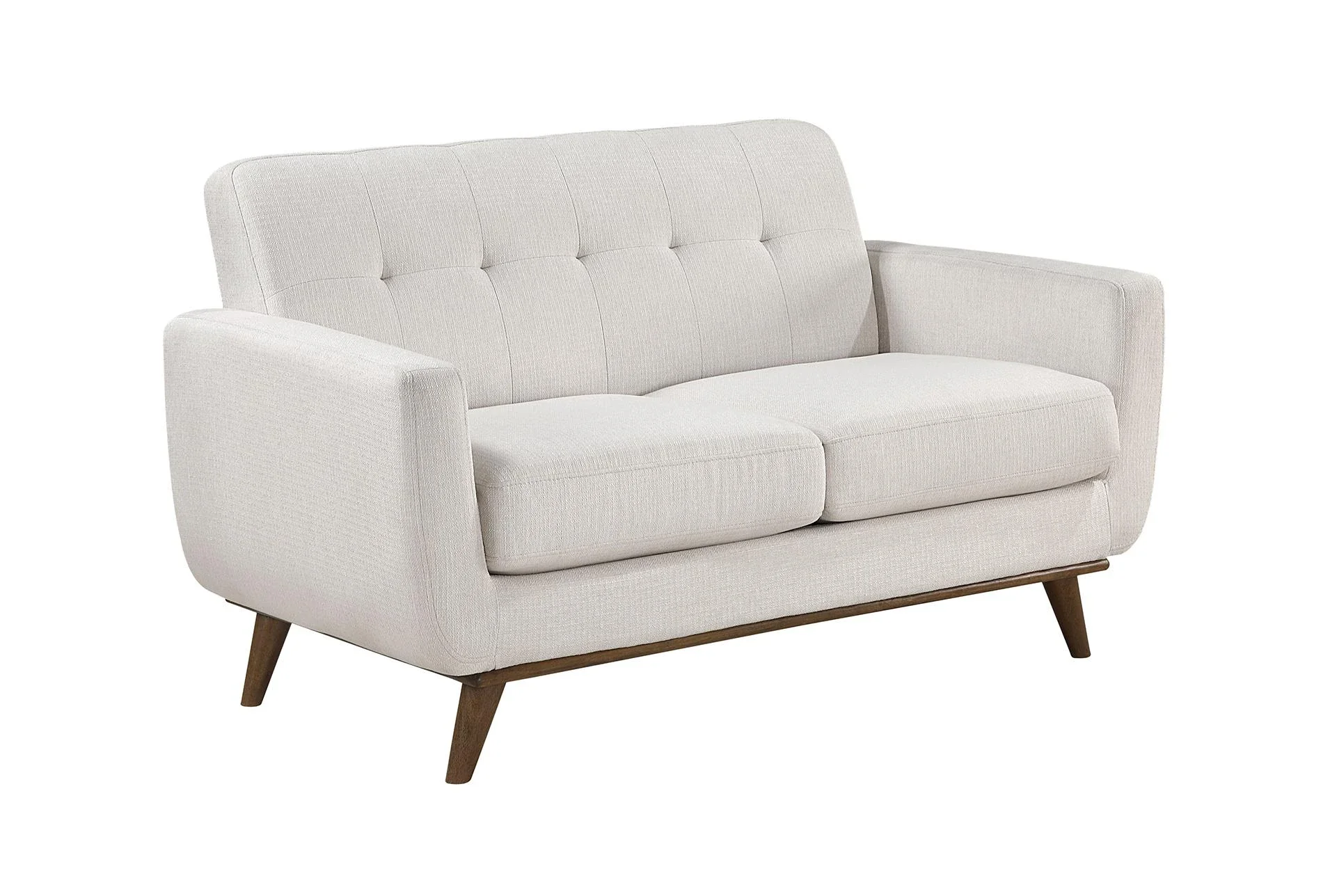 Cream Linen Tufted Sofa