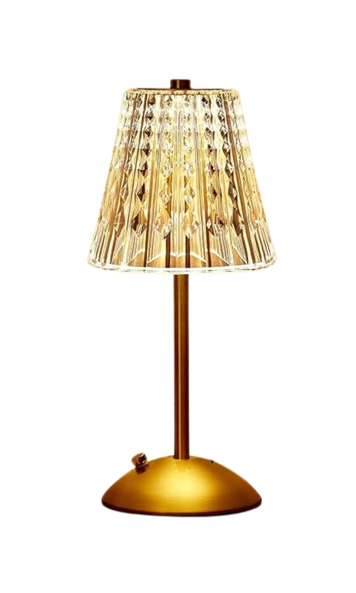 Crystal Shade Lamp w/ Gold Stem