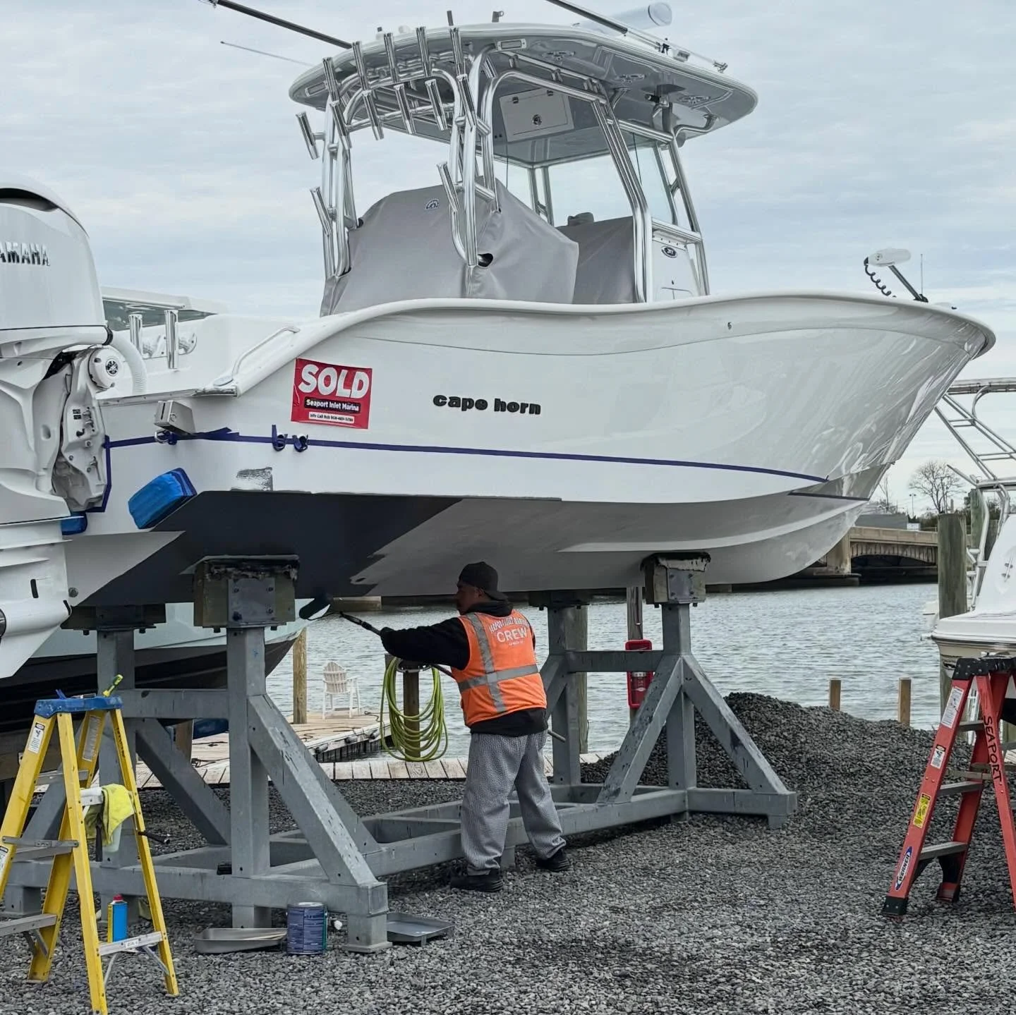 Good weather + fresh bottom paint = progress 😎
Every step getting us closer to chasing fish instead of projects 🎣

#pointpleasantfishing #njcharterboat #manasquaninlet #njfishing #capehornboats