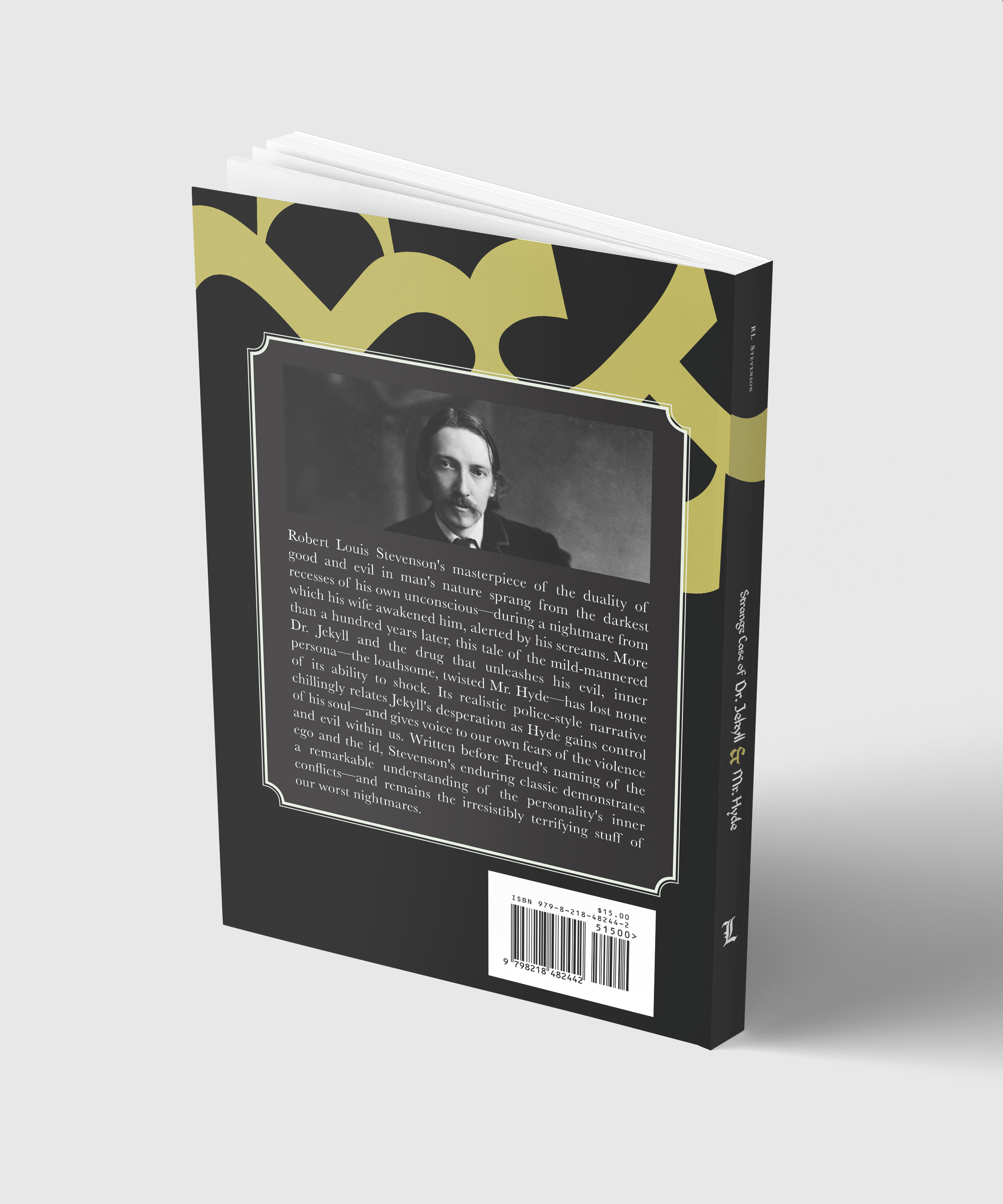 Back cover of the Strange Case of Dr. Jekyll and Mr. Hyde novel redesign.