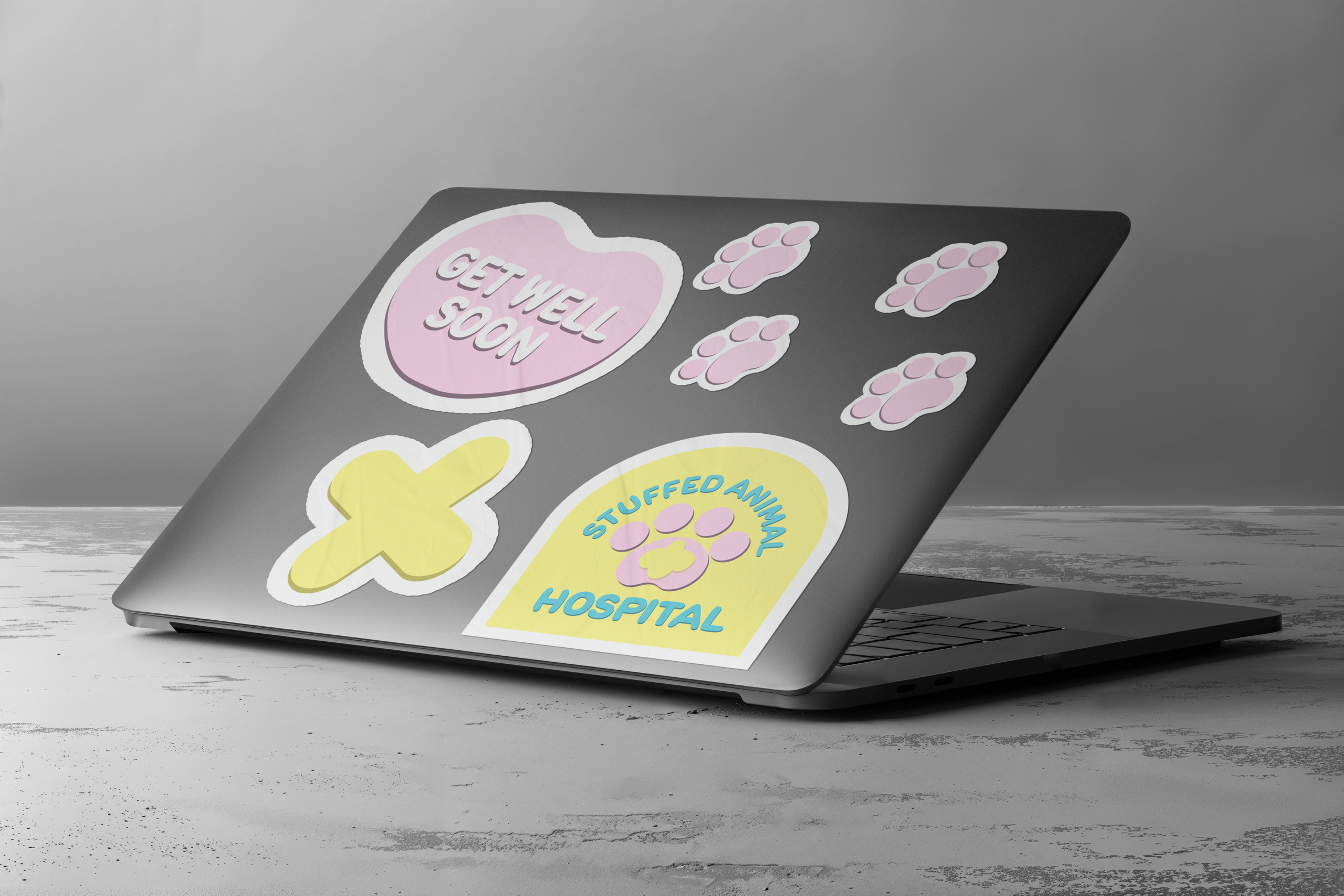 Stickers the customer gets after receiving their repaired stuffed animal from the Stuffed Animal Hospital.