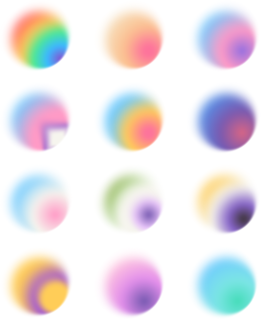 Blurred circle gradients of LGBTQ2S+, ENM and polyamorous flags.