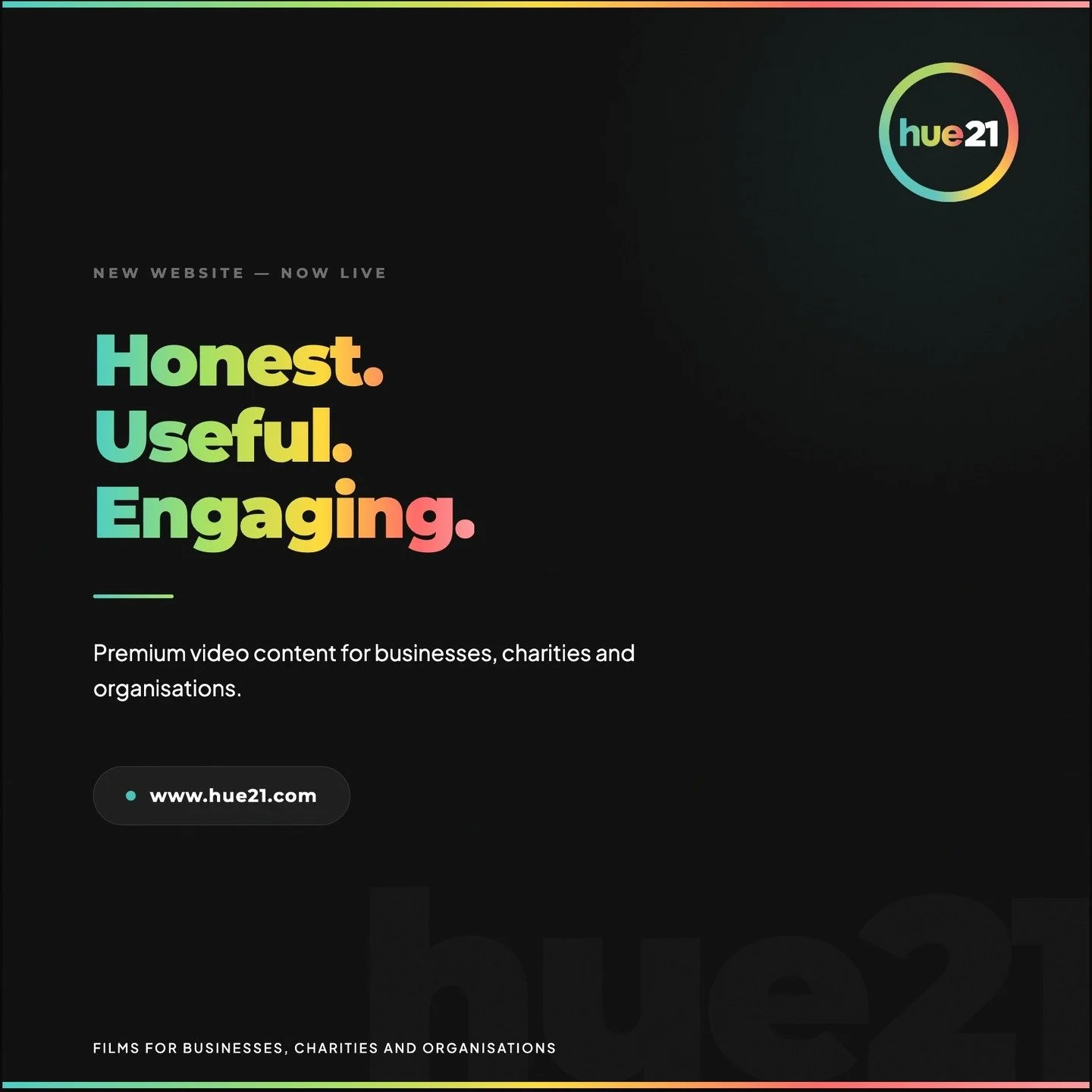 Honest. Useful. Engaging.

That's what HUE21 is built on &mdash; and now the website finally reflects it.

After a lot of work behind the scenes, the new site is live. Cleaner, clearer, and built to make it easier for you to understand what we do, wh