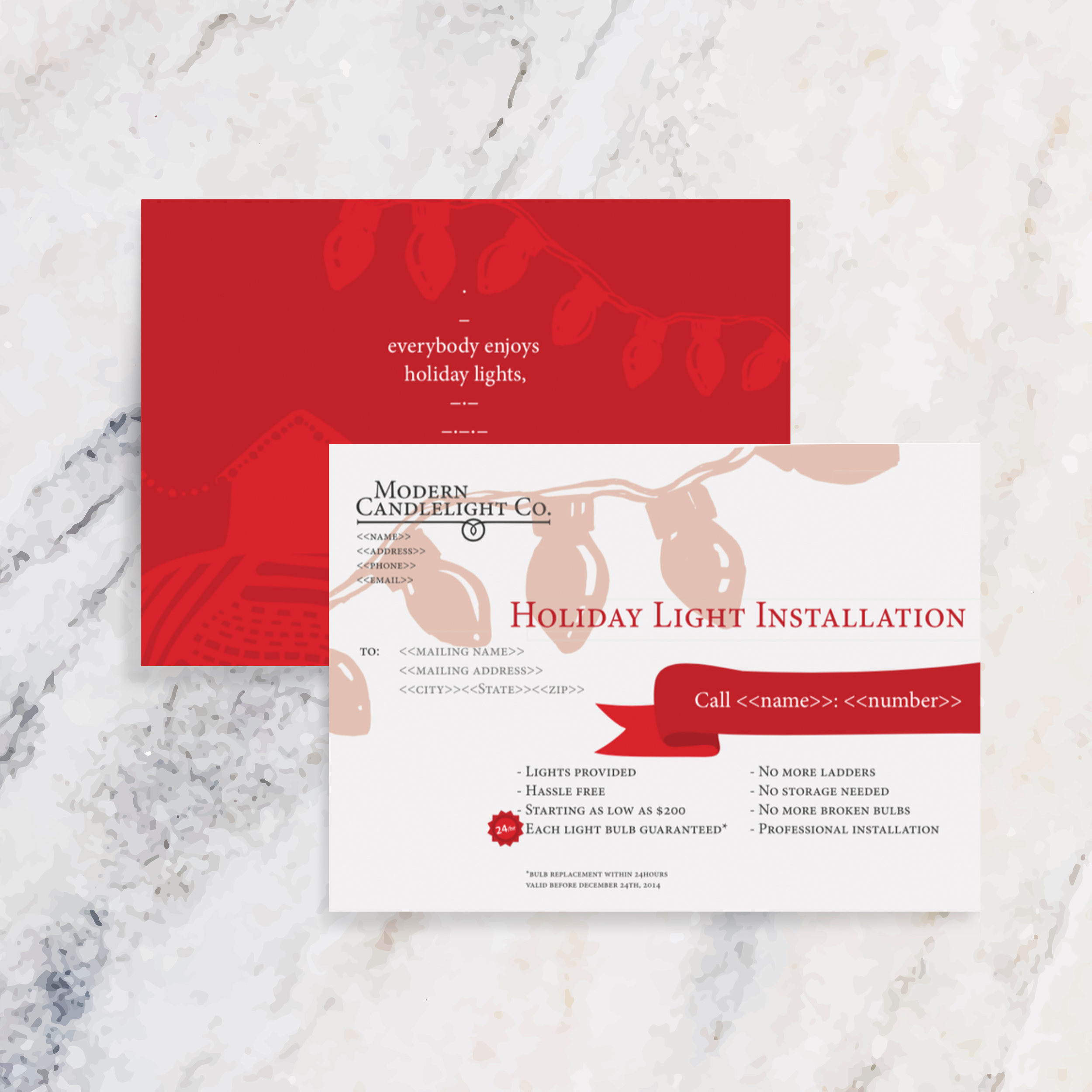 Modern Candlelight Postcard