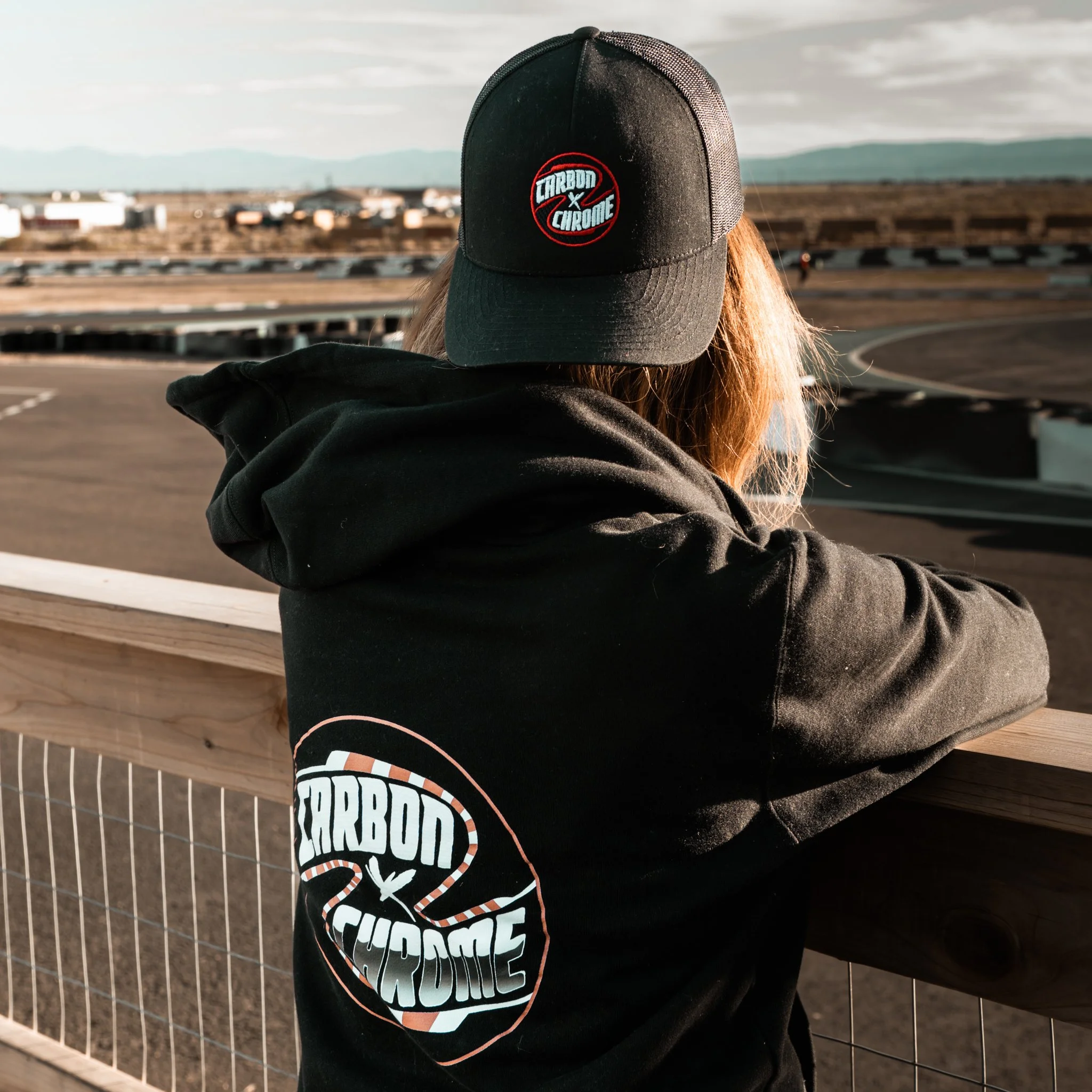 Carbon x Chrome Logo Zip Hoodie Race Shirt