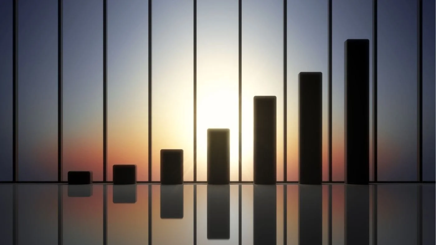 A bar graph that increases in value by implementing leadership training exercises