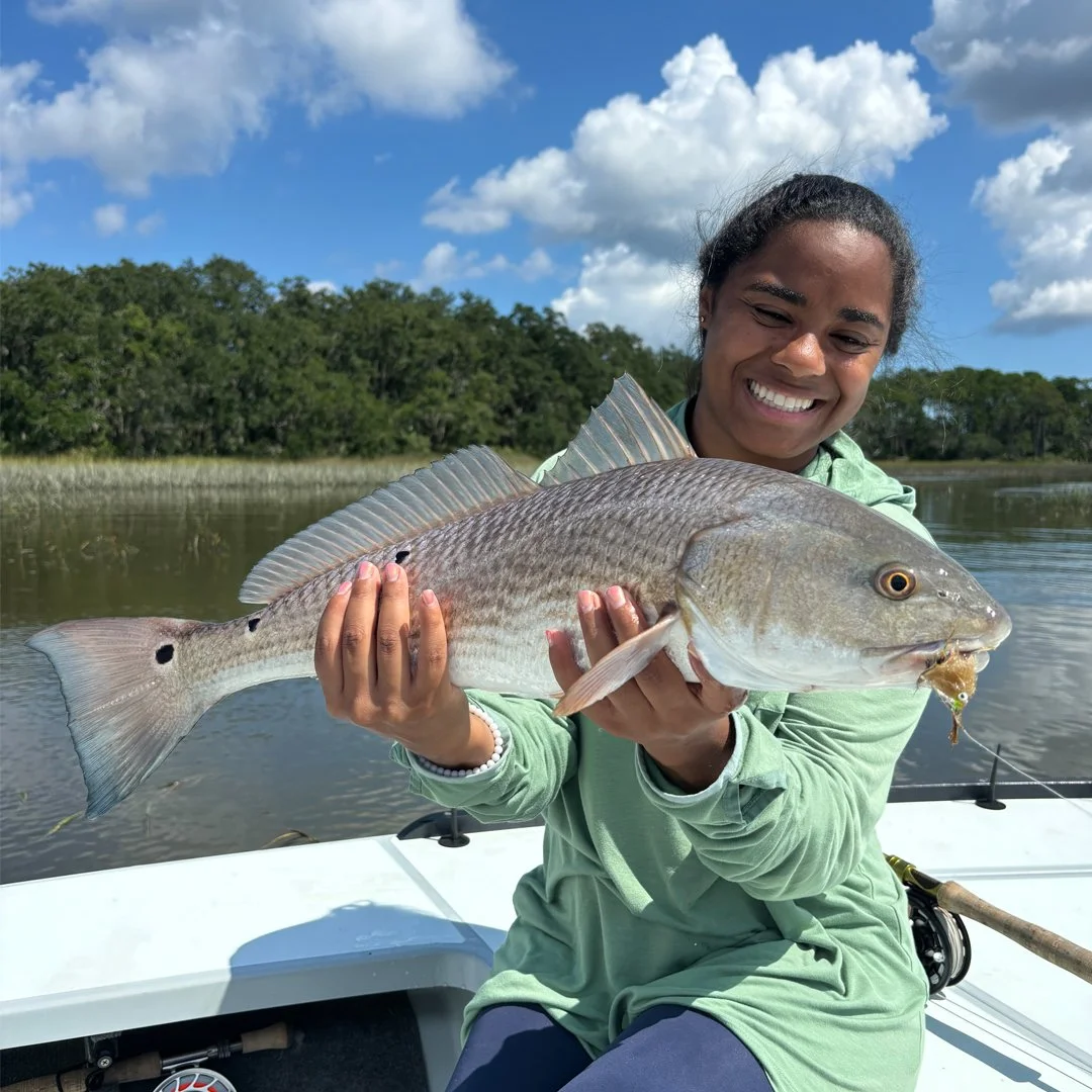 Fly fishing guide for women in Charleston.
