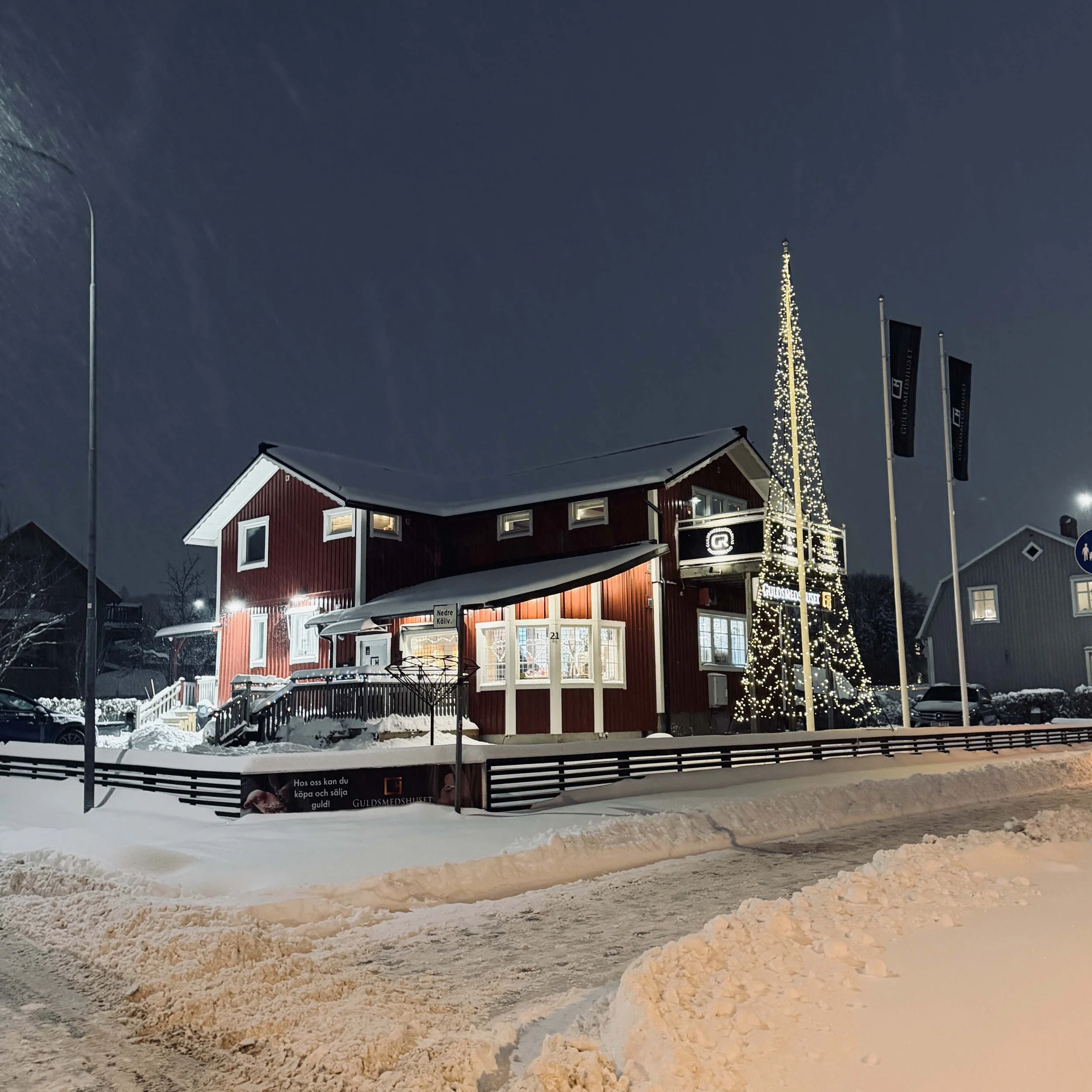 guldsmedshuset guldsmedsverkstad sävedalen göteborg utsida vinter