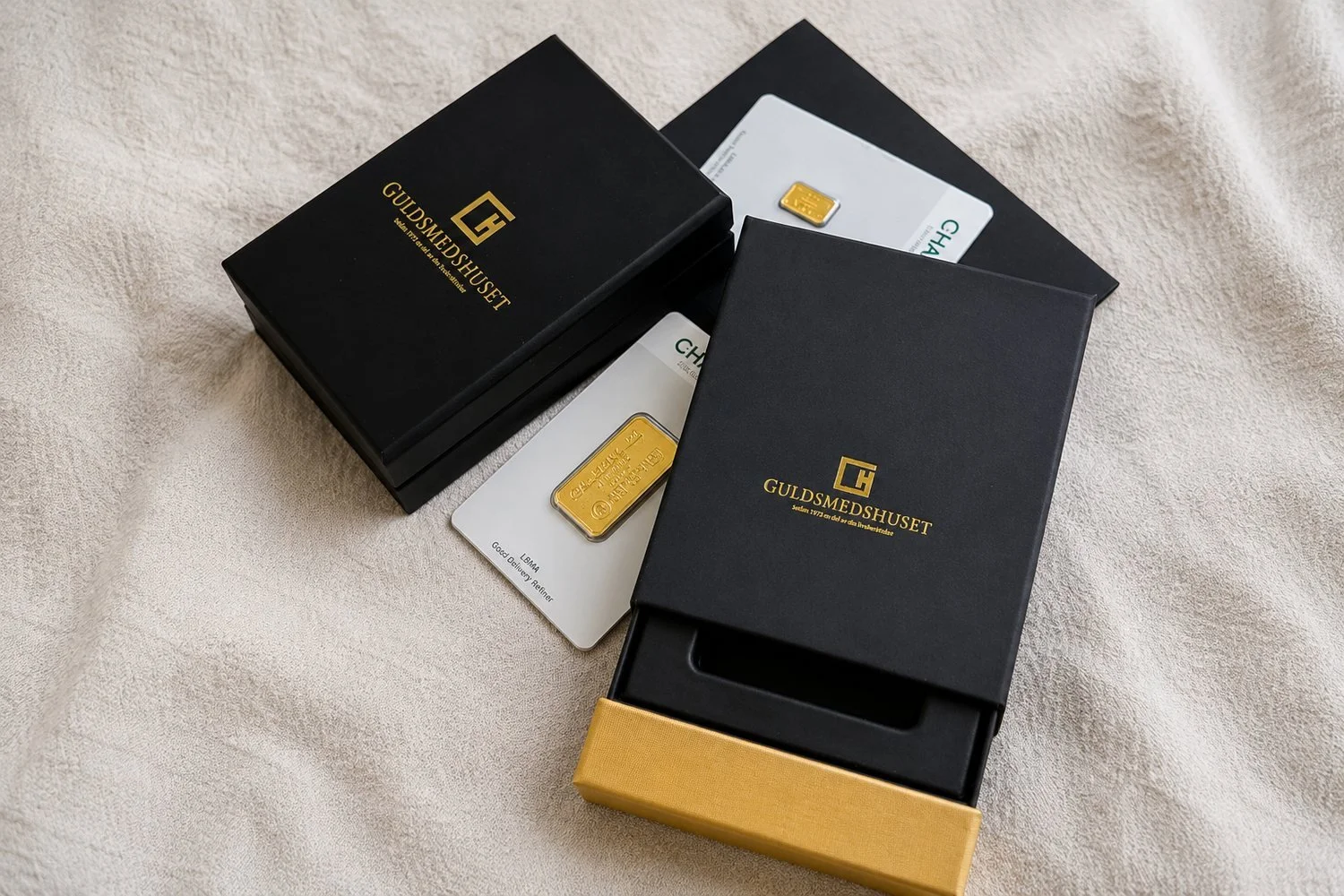 Guldtackor i 24K med presentaskar