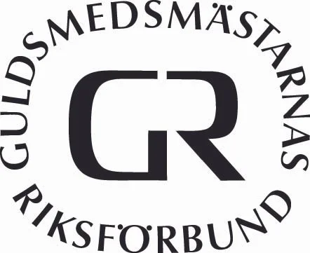Logotyp för Guldmedsmästarnas Riksförbund med cirkulär text och en stor 'GR' i mitten.