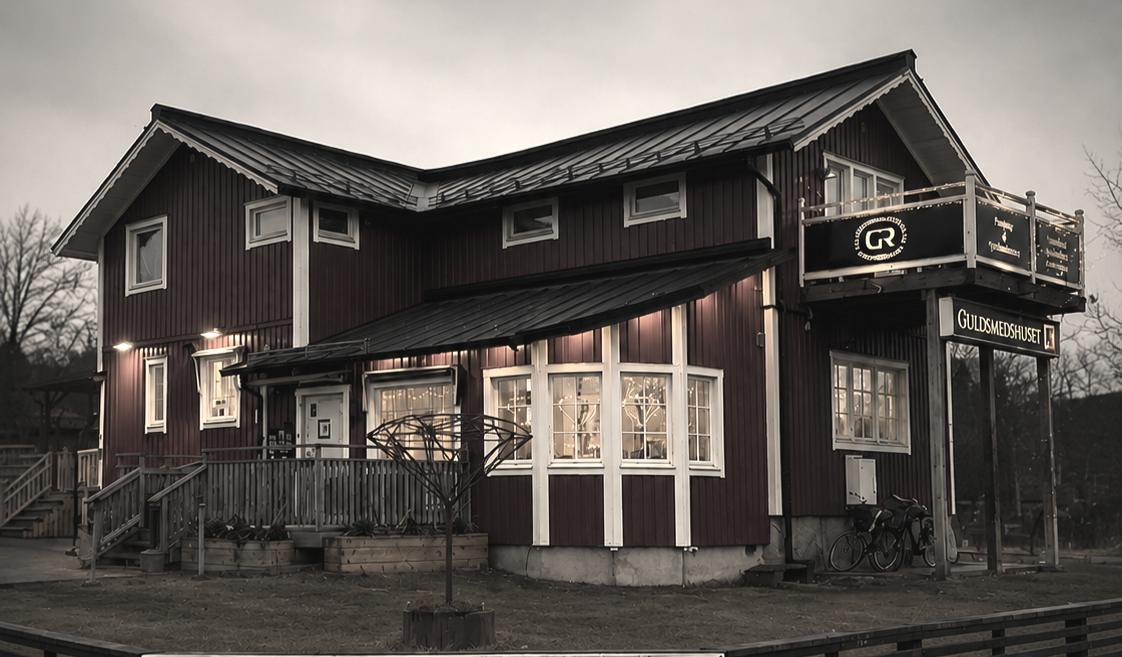 Guldsmedshusets butik och verkstad i Sävedalen, Göteborg.