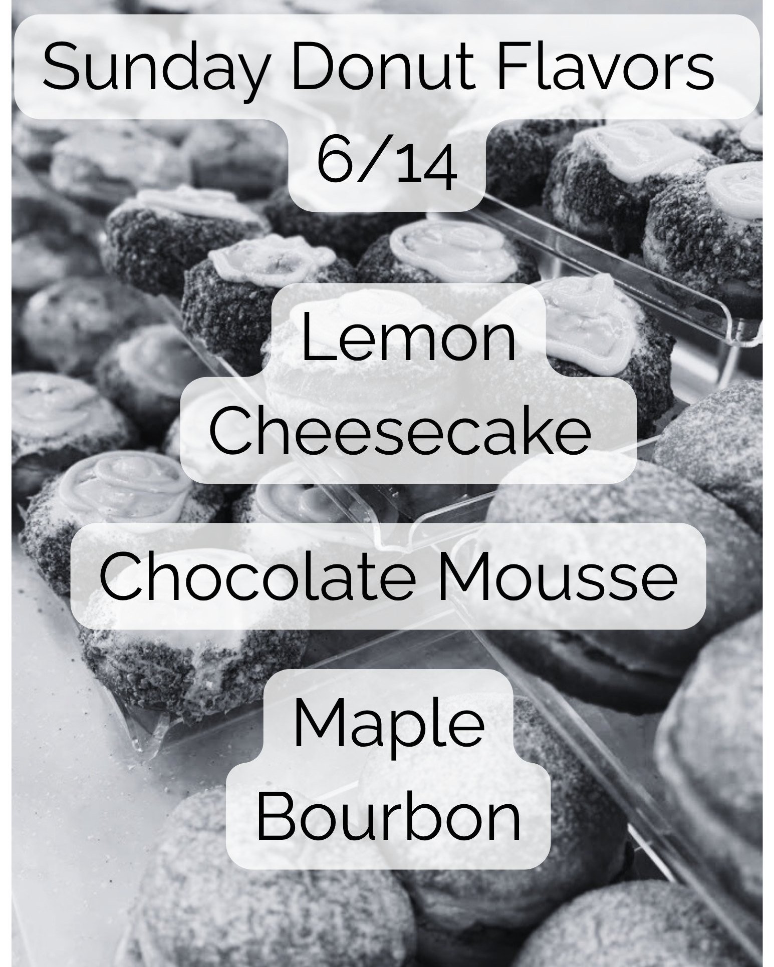 One of my favorite flavors is in the lineup this Sunday!

How to order:
Email us at meringuelacrosse@gmail.com
We check emails first thing Sunday morning and send confirmations.
Donuts are $5.50 each and available in limited quantities.
Open Sunday f