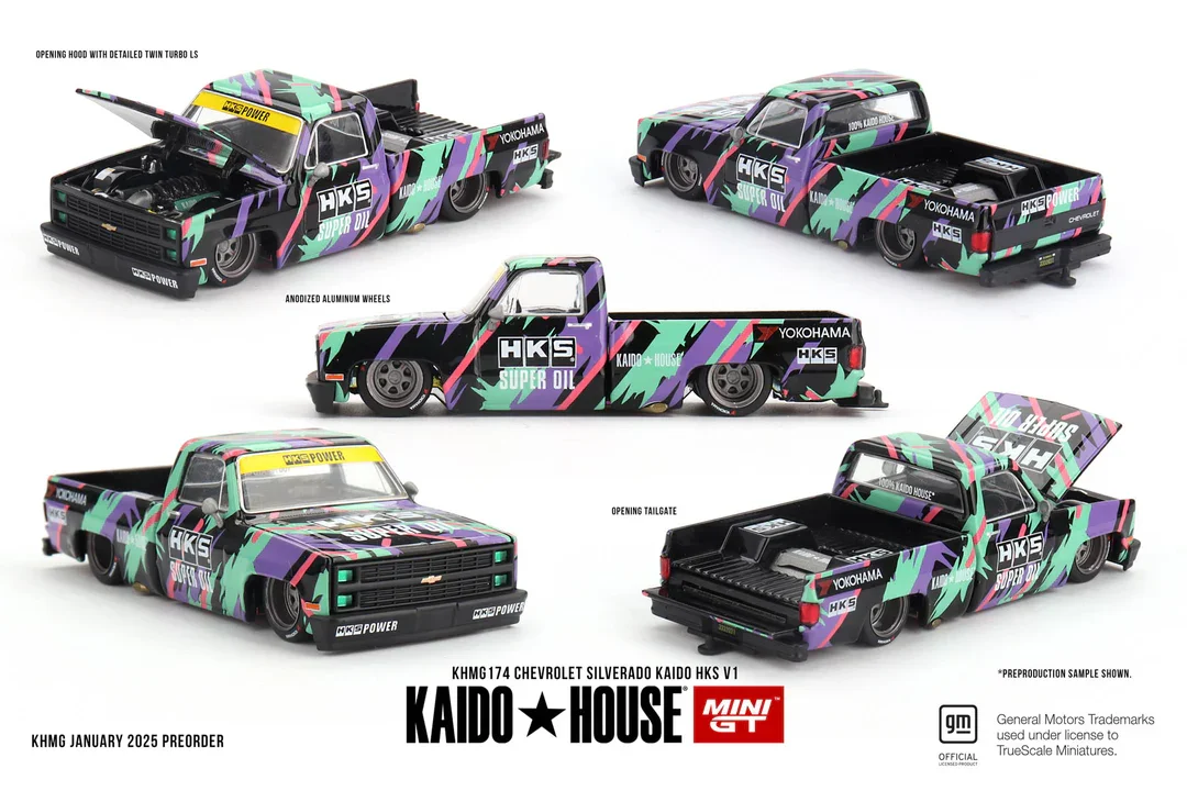 Kaido House + MINIGT Chevrolet Silverado KAIDO HKS V1 KHMG174 (Not sealed)