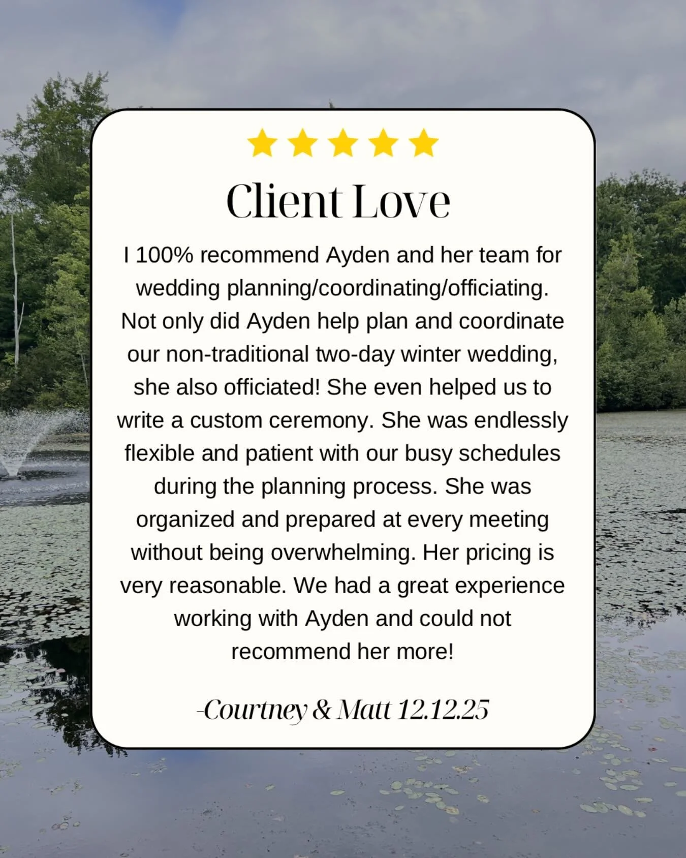 Thank you so much to Courtney &amp; Matt. We love a non-traditional and uniquely, you wedding ! 

Wedding | Wedding Planners | Wedding Coordinator | Coordination | Maine Wedding | New Hampshire Wedding | Boston Wedding | Massachusetts Wedding | New E