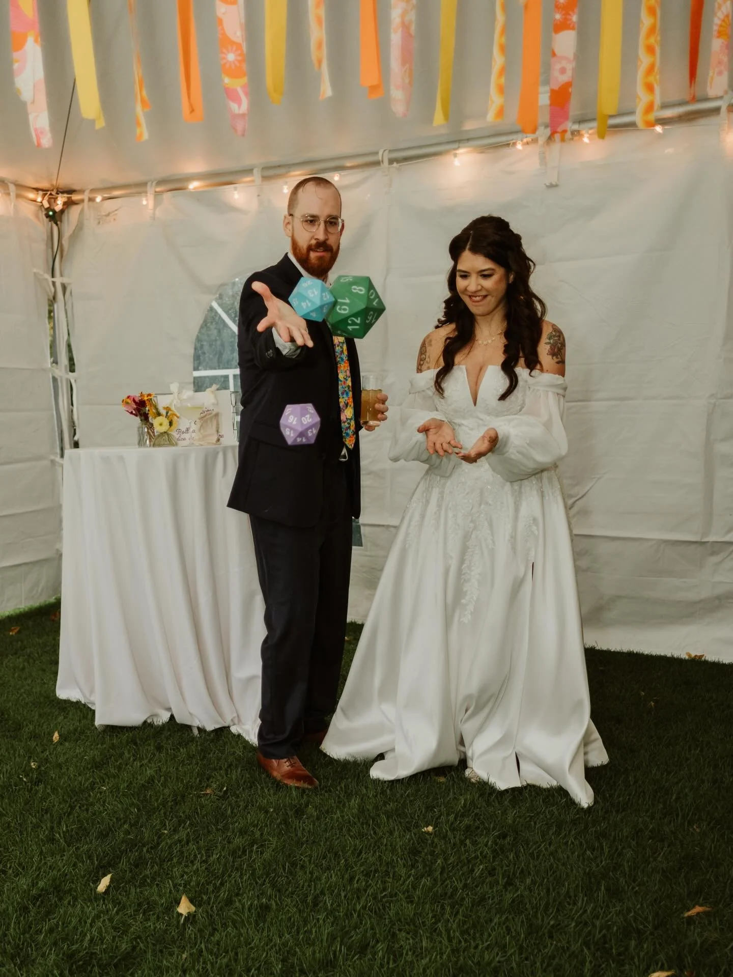 Some details from Tori &amp; Jason&rsquo;s wedding. It&rsquo;s the best to see the uniquely-you parts of your wedding day. They incorporated various games, customized cats of course, a fun photo-op and so much more. Photos by @littlereddphotography 
