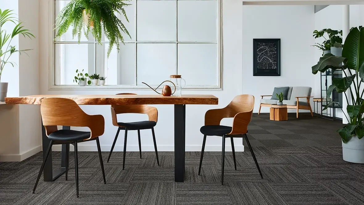 Stylish carpet tiles, perfect flooring for high use commercial areas - Links to more information about Carpet Tiles