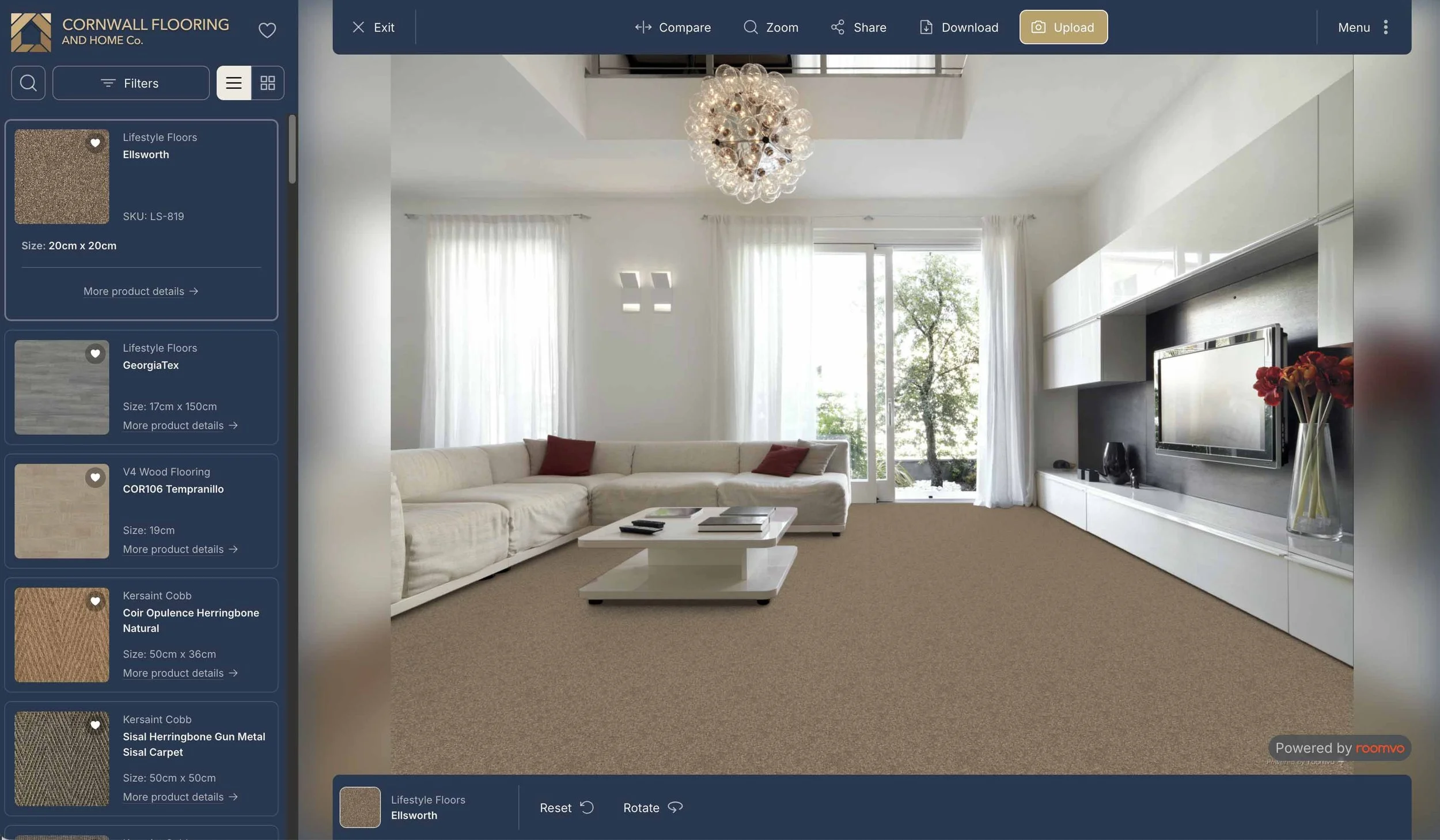 Room visualiser for flooring in Cornwall