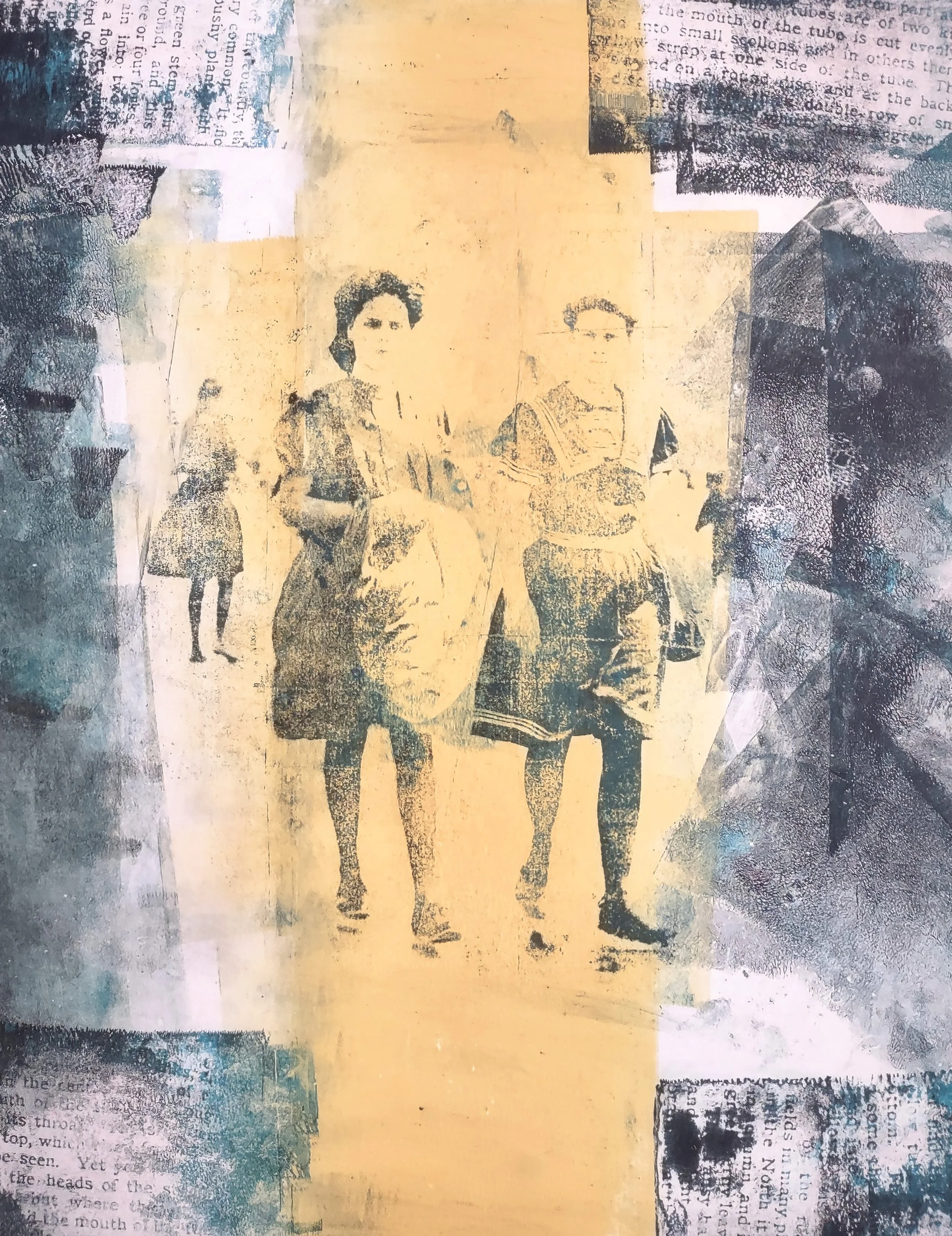 "Paper Dolls" - HONORABLE MENTION - 11x14 framed original art - Available at the Overlook Restaurant and Gallery