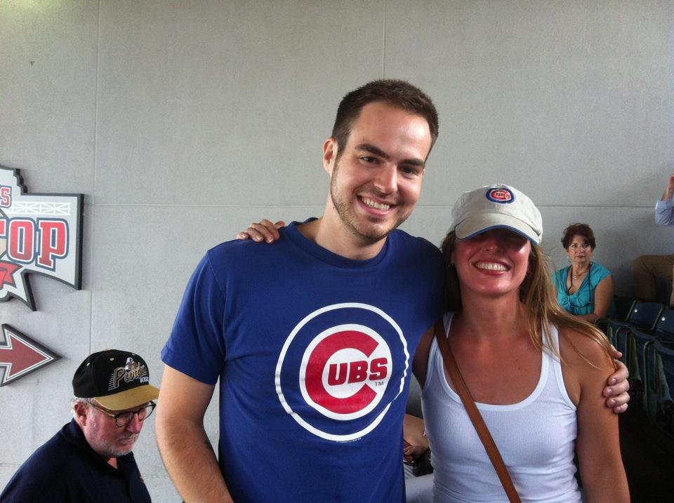 Prof. Engeln runs into a BAMgrad (Jeff!) at a Cub's game (2012)