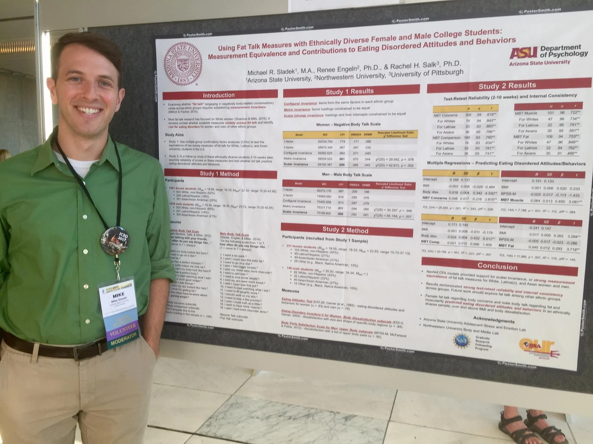 Mike Sladek at the
International Conference on Eating Disorders (2017)