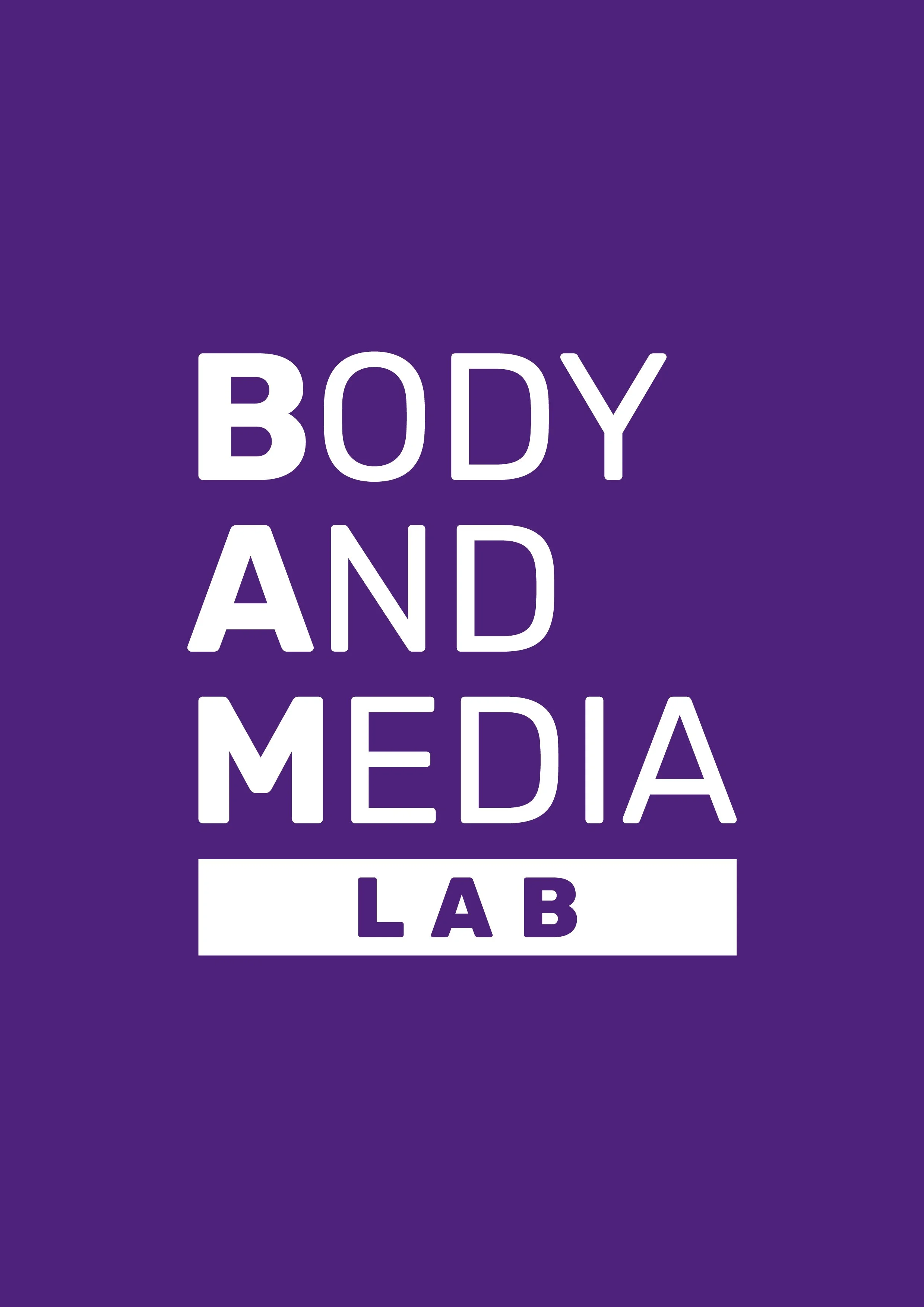 Purple background with white text that says 'Body and Media Lab'.