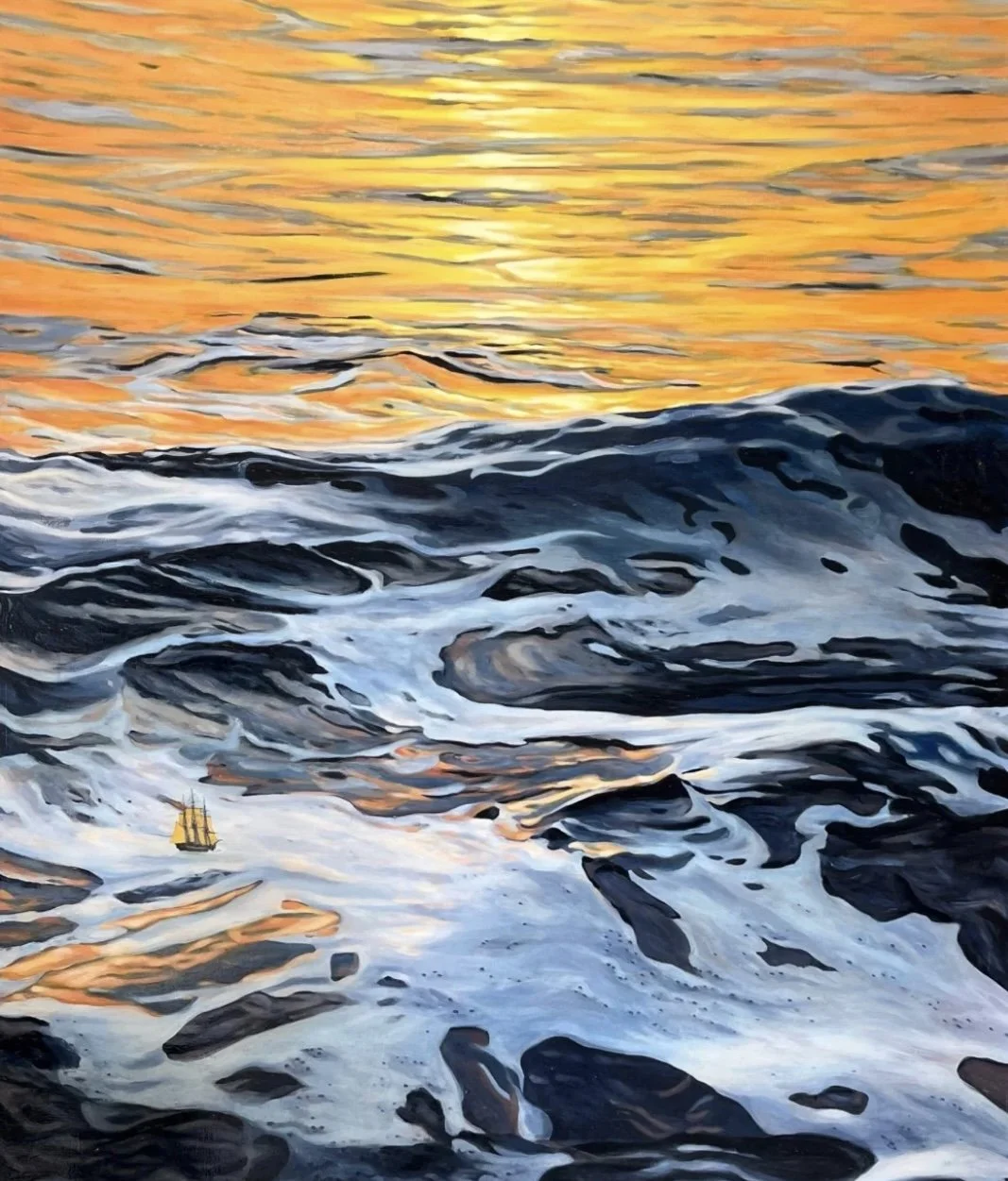 Sunset on the Sea,  64 x 54", oil on linen