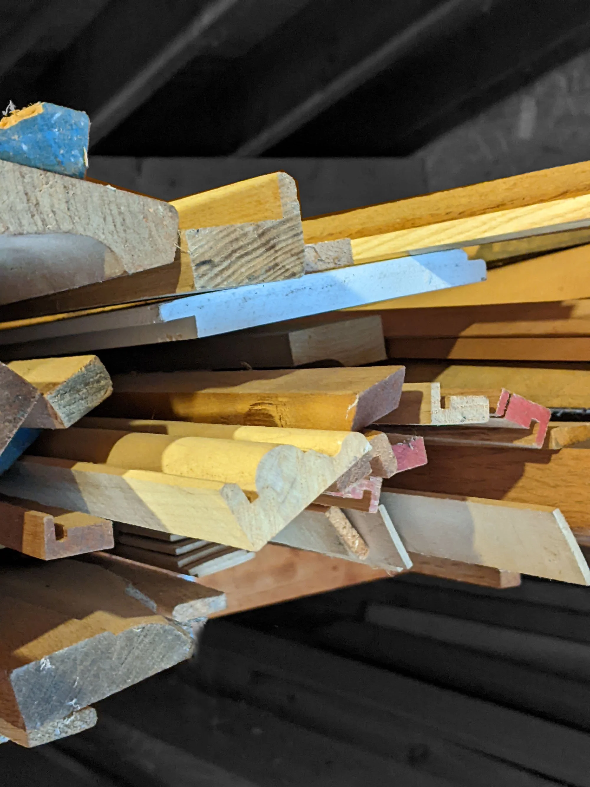 Image showing the ends of a variety of trim and millwork pieces.