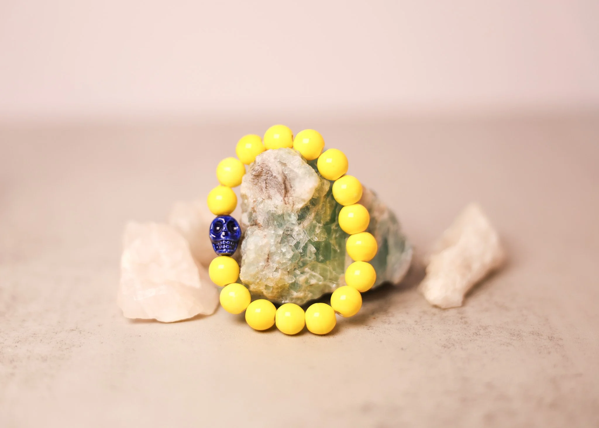 Yellow and Blue Skull Bracelet