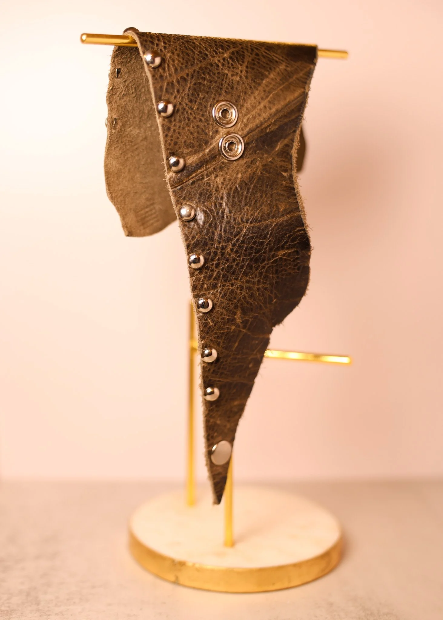 Brown Leather Wrist Cuff