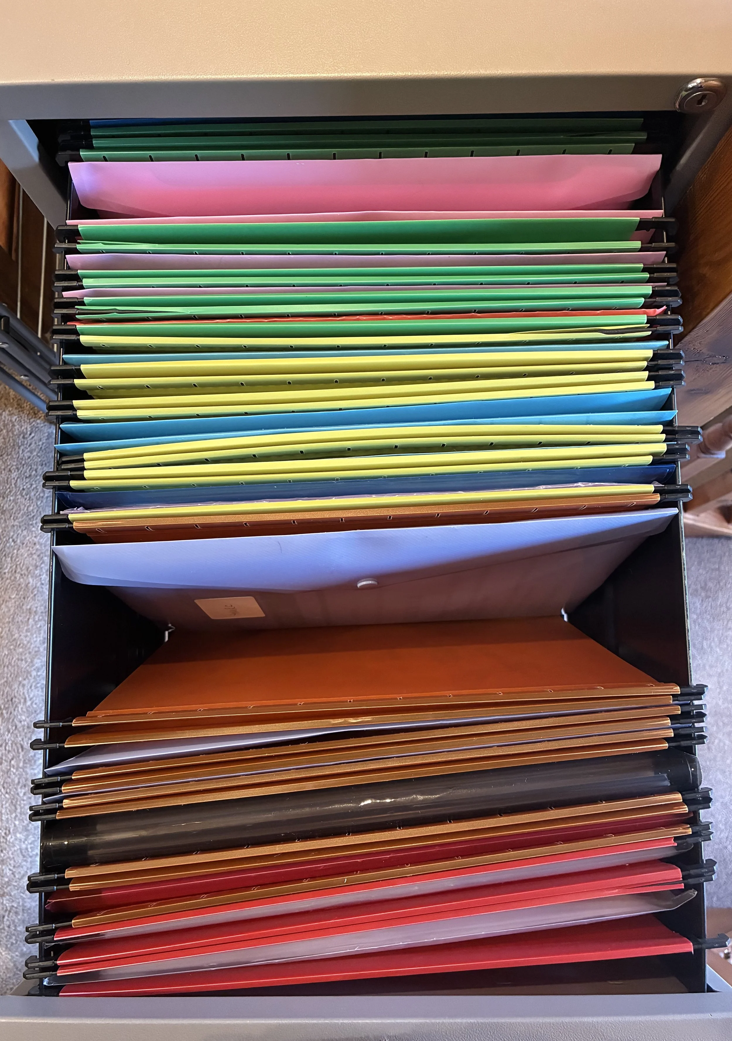 Organised filing cabinet