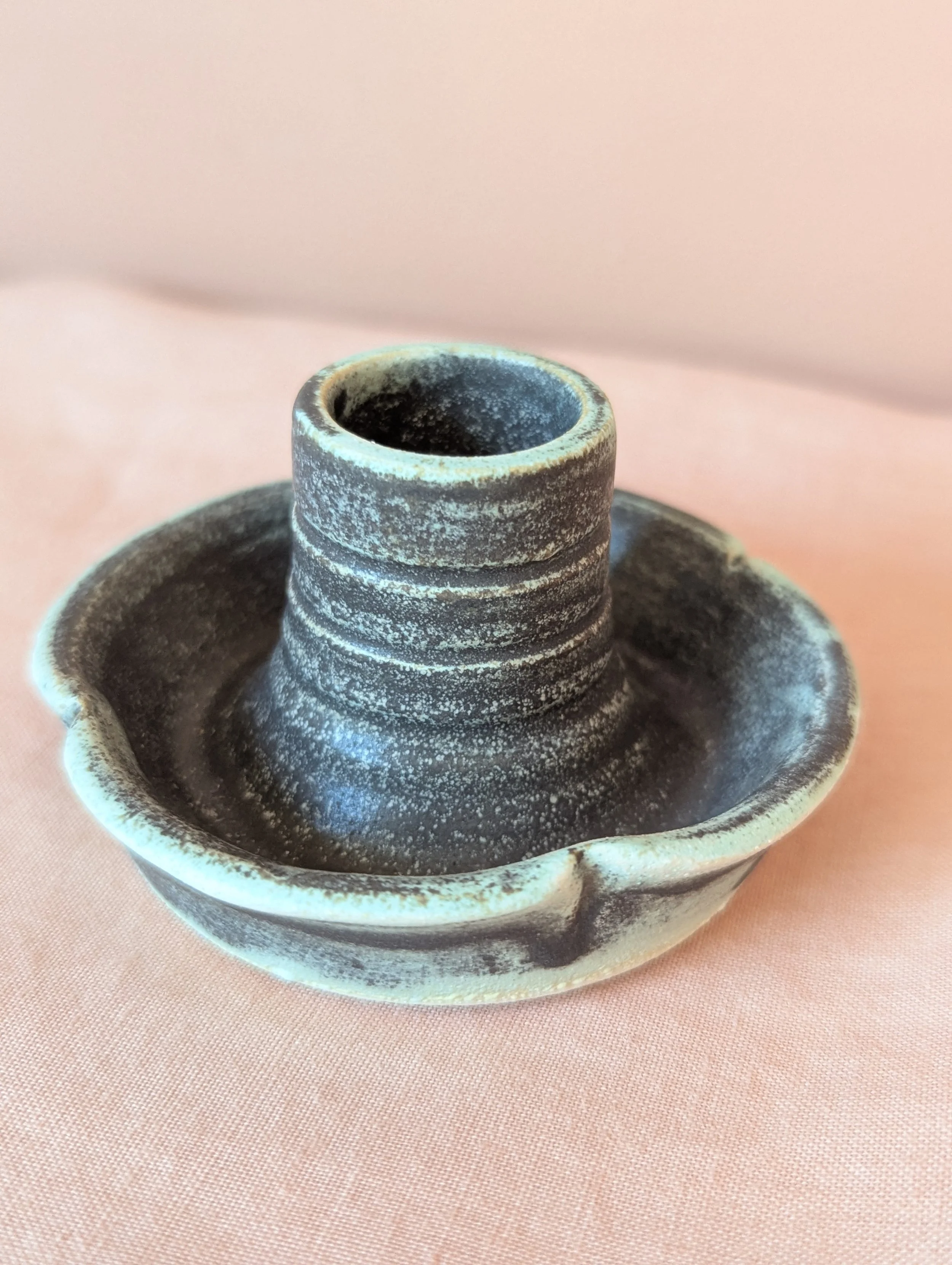 Clover Candlestick- Copper Patina