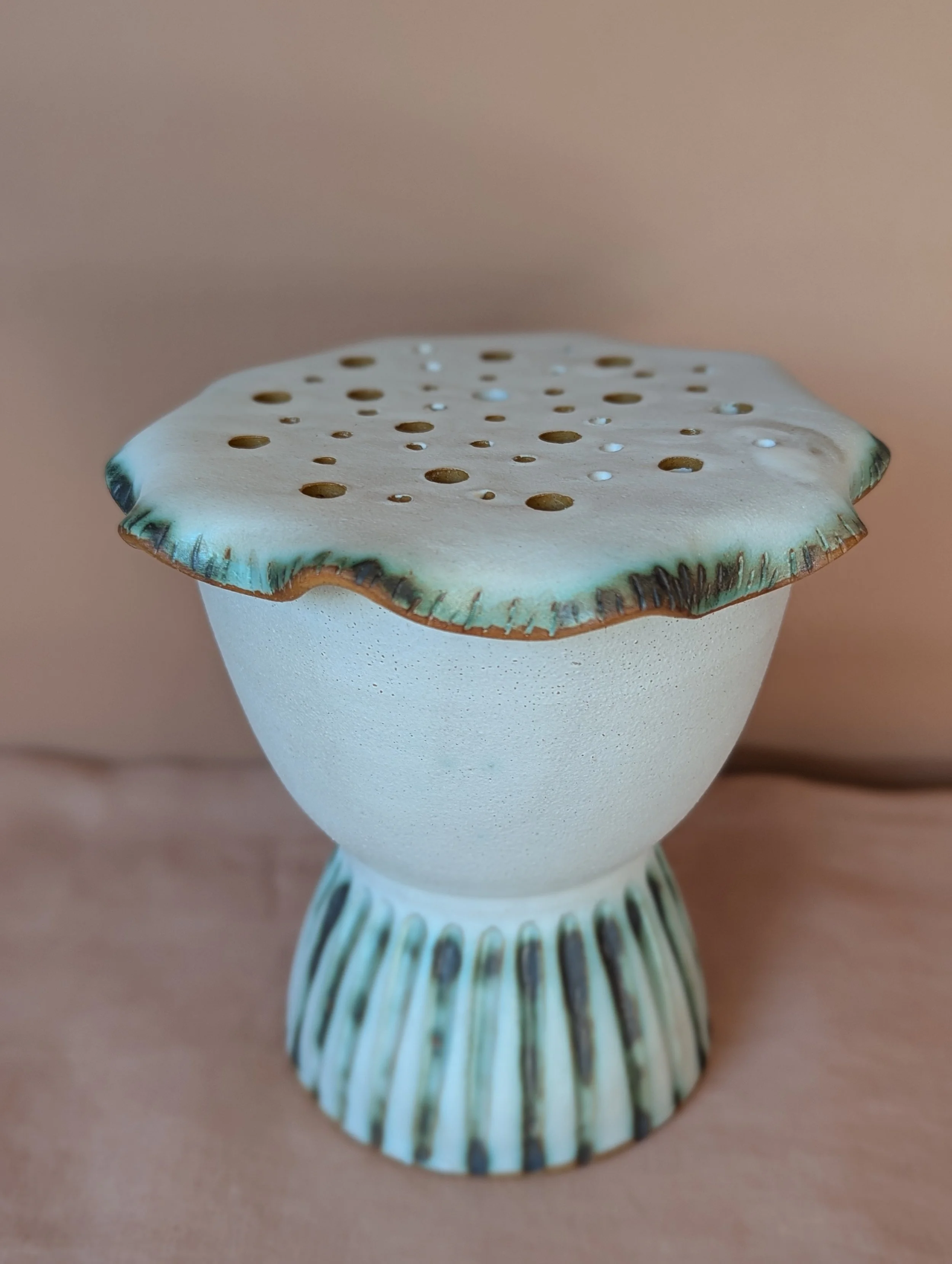 Green Glow Pedestal Vase