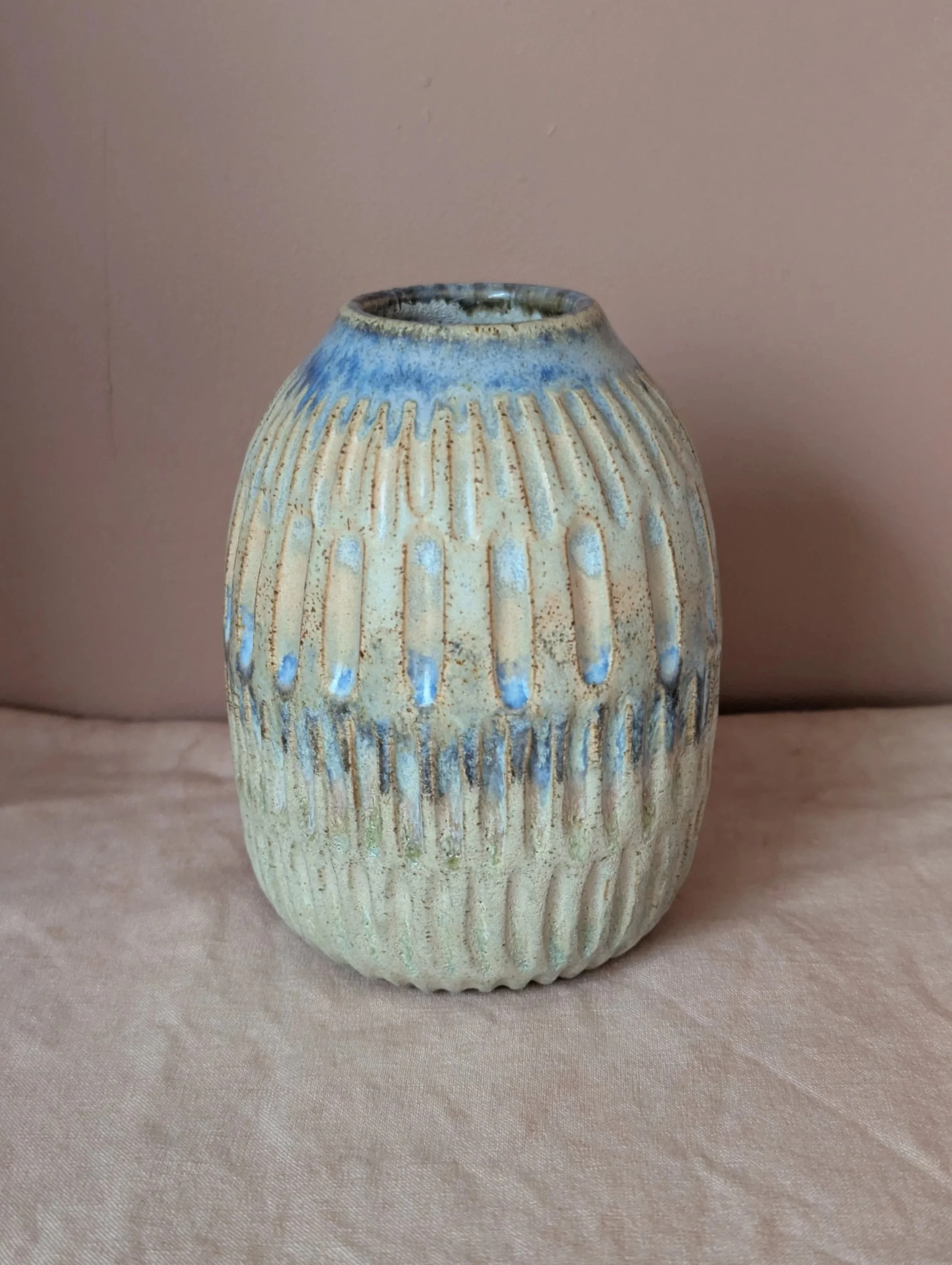 Carved Sandy Beach Vase