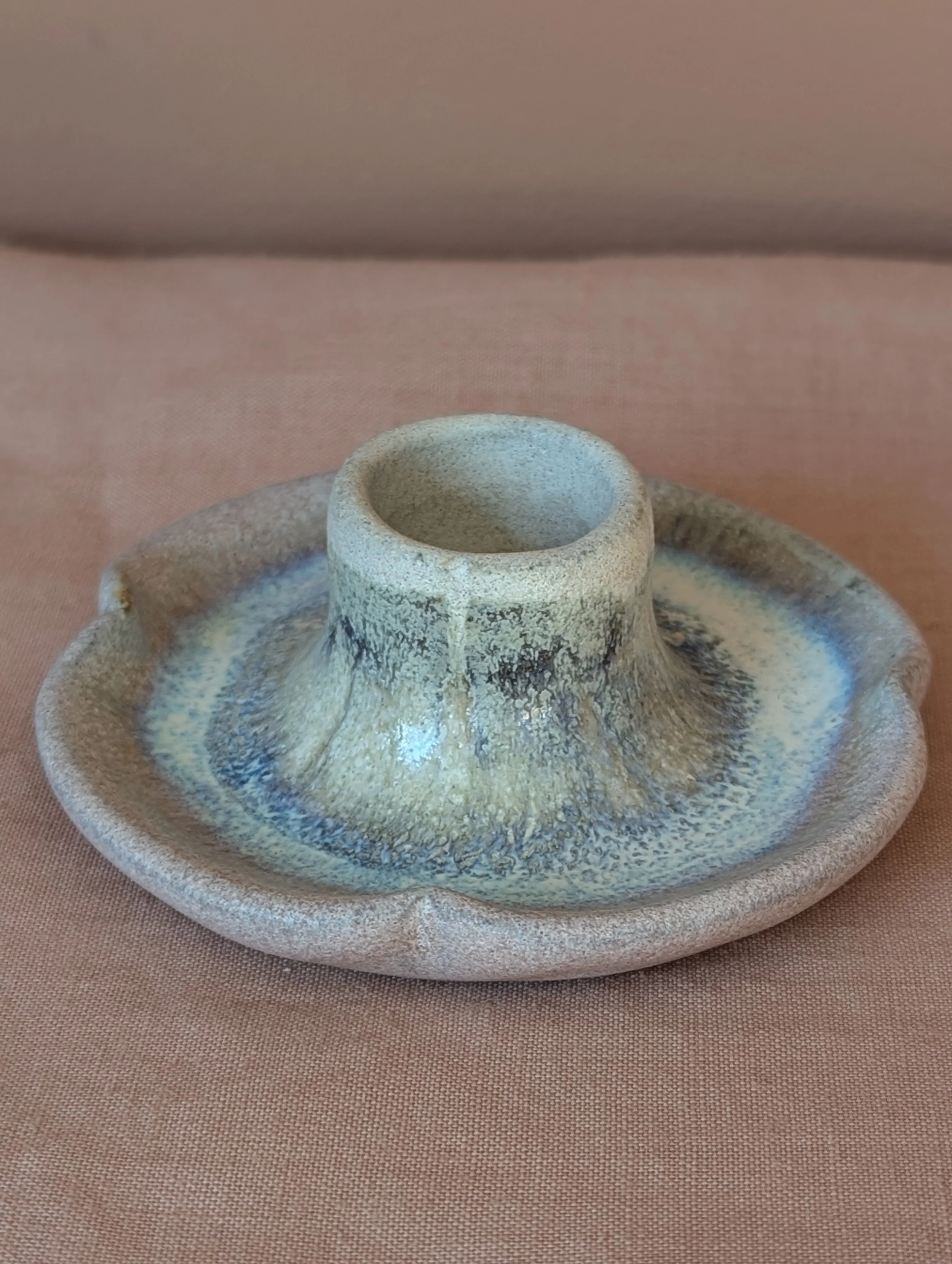 Clover Candlestick- Rose Quartz