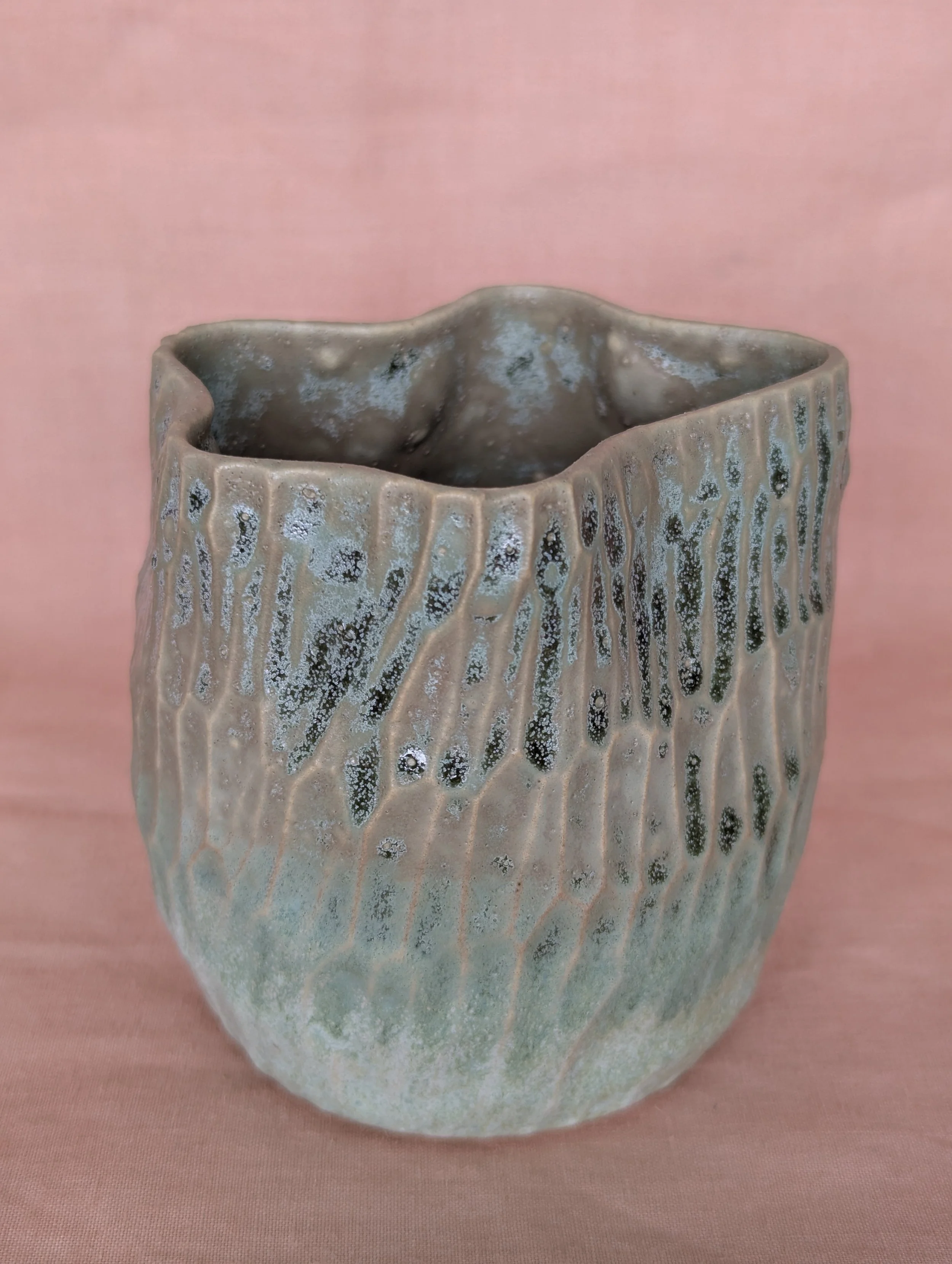 Dappled Waves Vase Green Blue