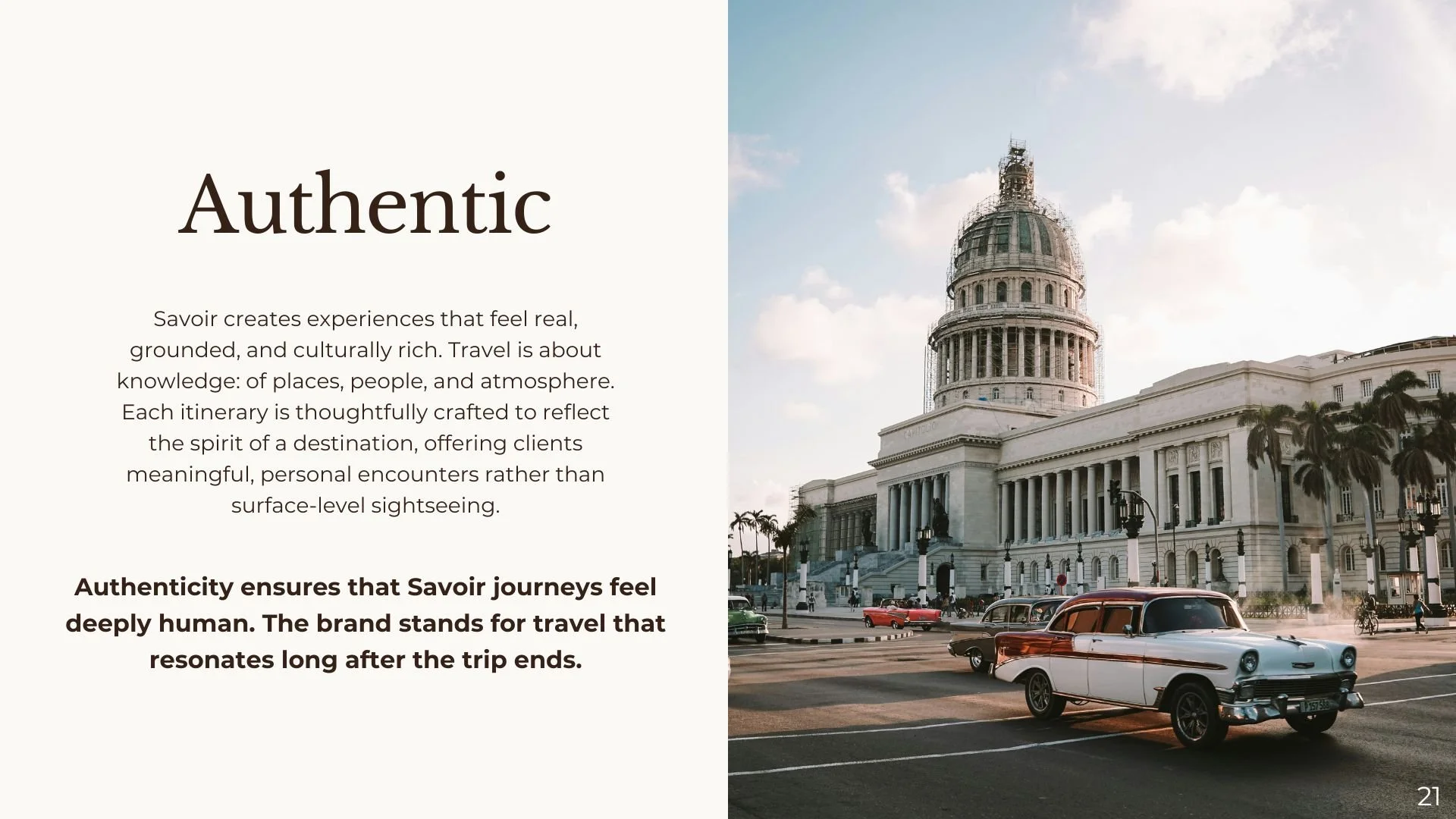 The image shows a classic American car parked on a city street in front of a historic government building with a dome, likely in a southern U.S. city, during daylight with a partly cloudy sky.