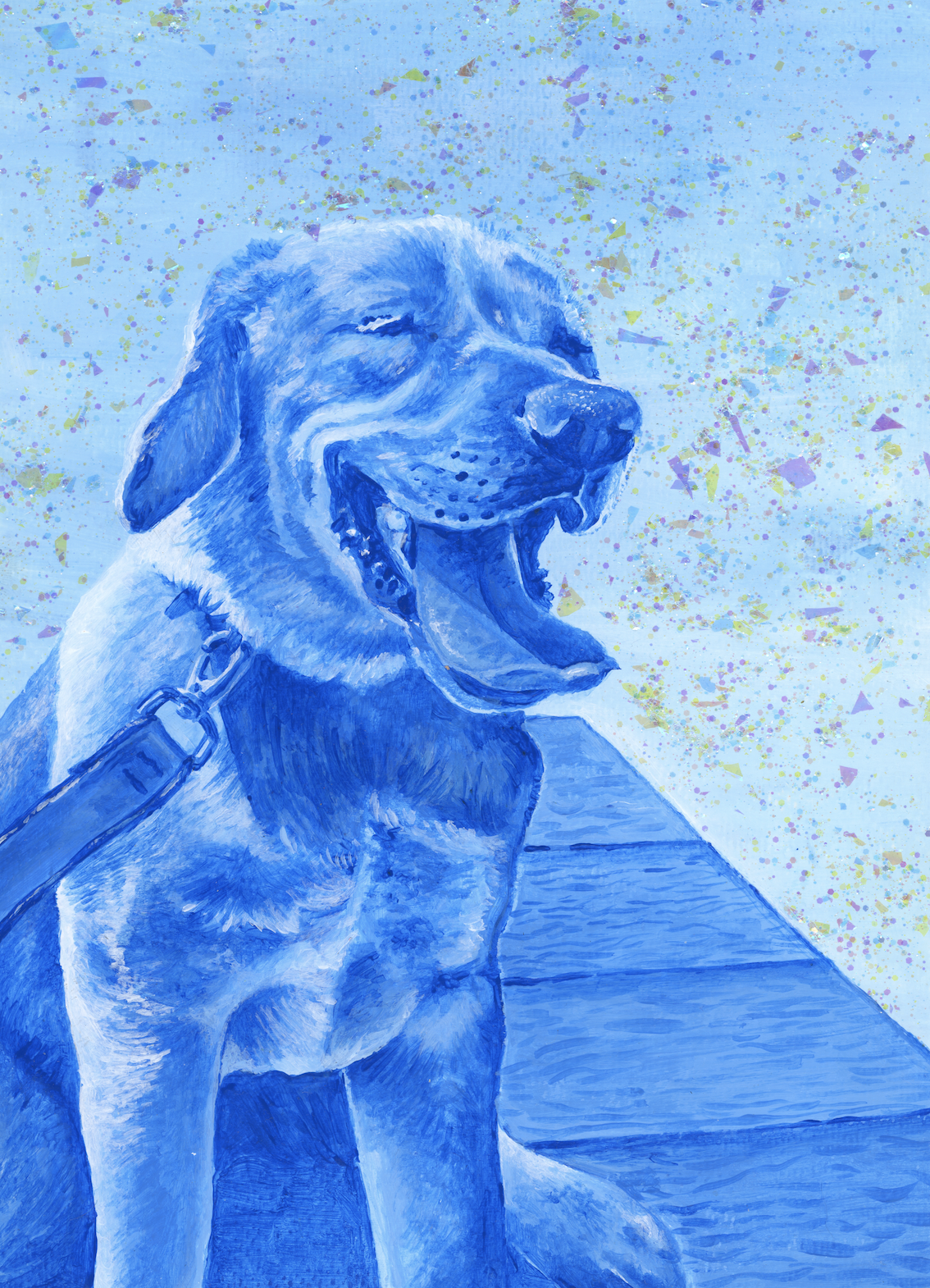 'Goose', Acrylic & Glitter on Paper