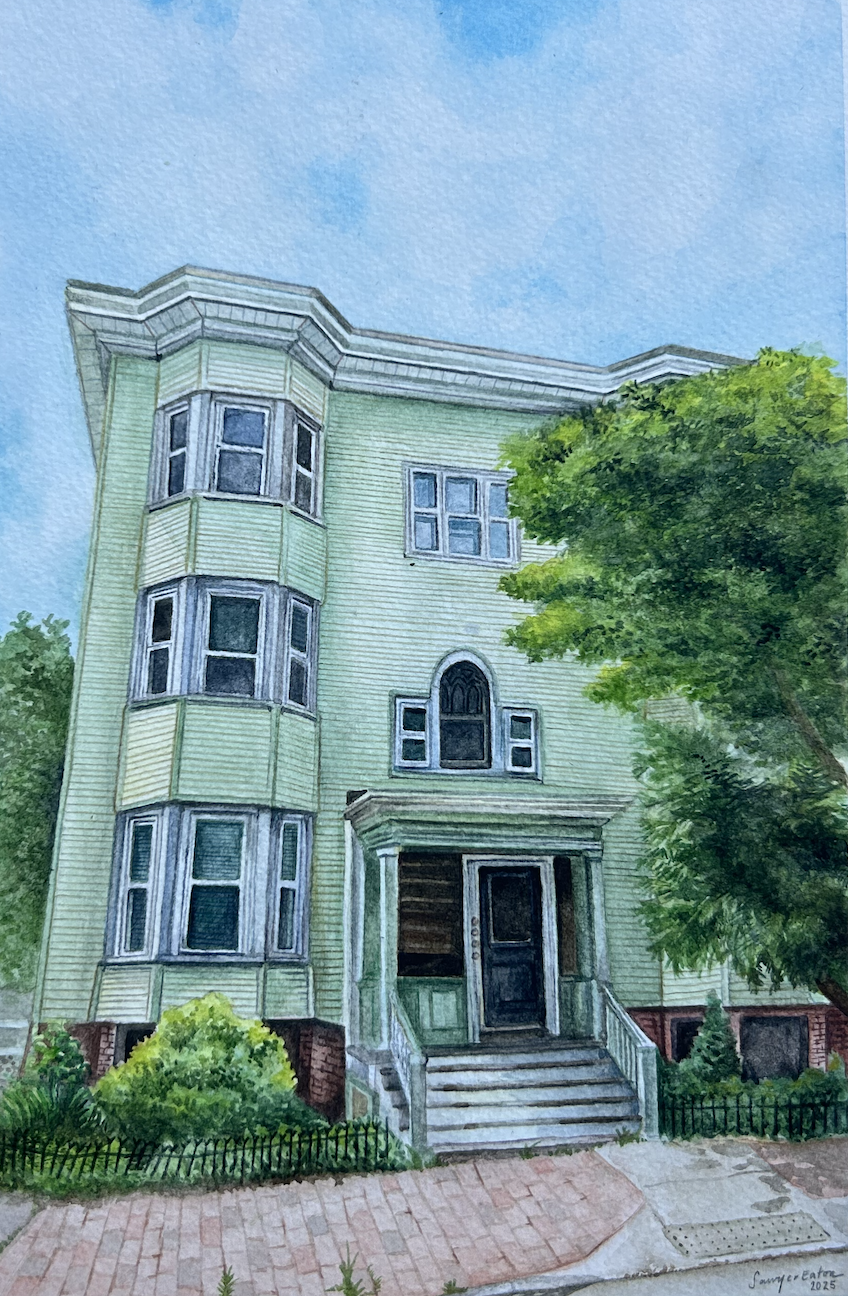 'Cambridge Home', 2025, Watercolour on Paper