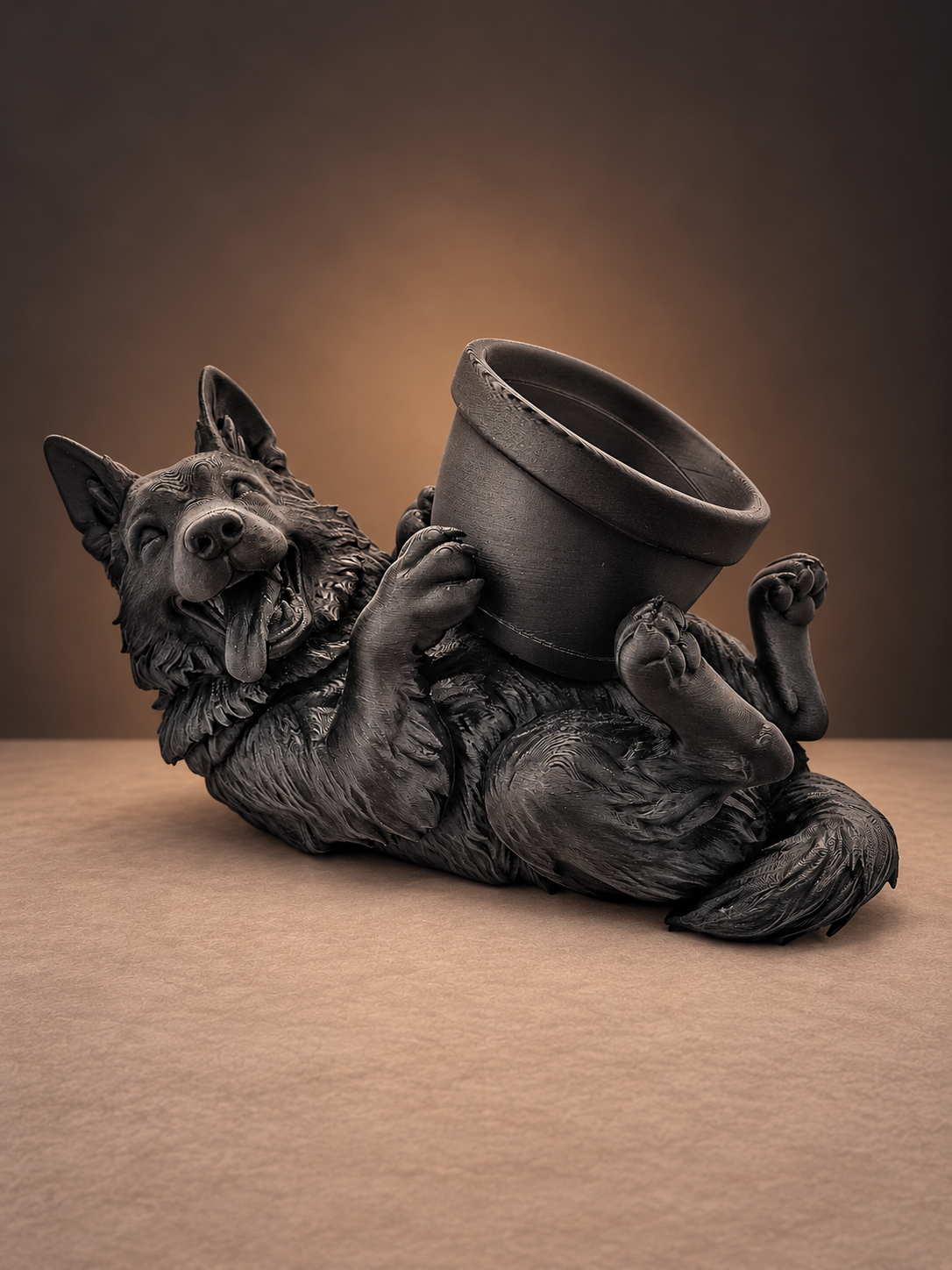 The Loyal Guardian: German Shepherd Planter (Digital STL Download)