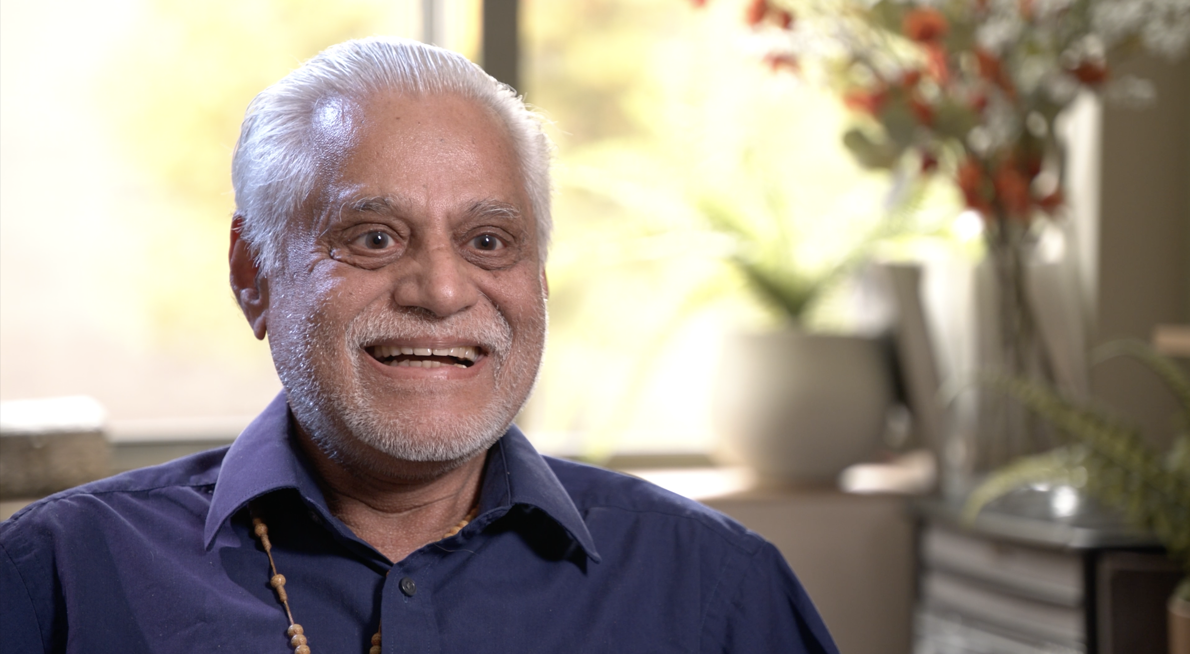 An elderly man with white hair and a beard has loved making his Legacy Film
