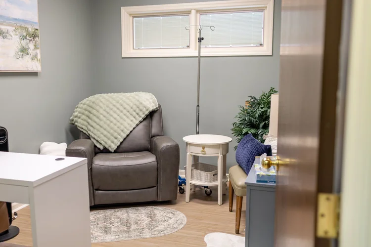 Private patient room with a recliner