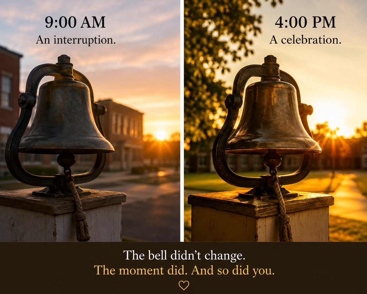 THE BELL DIDN’T CHANGE (YOU DID)