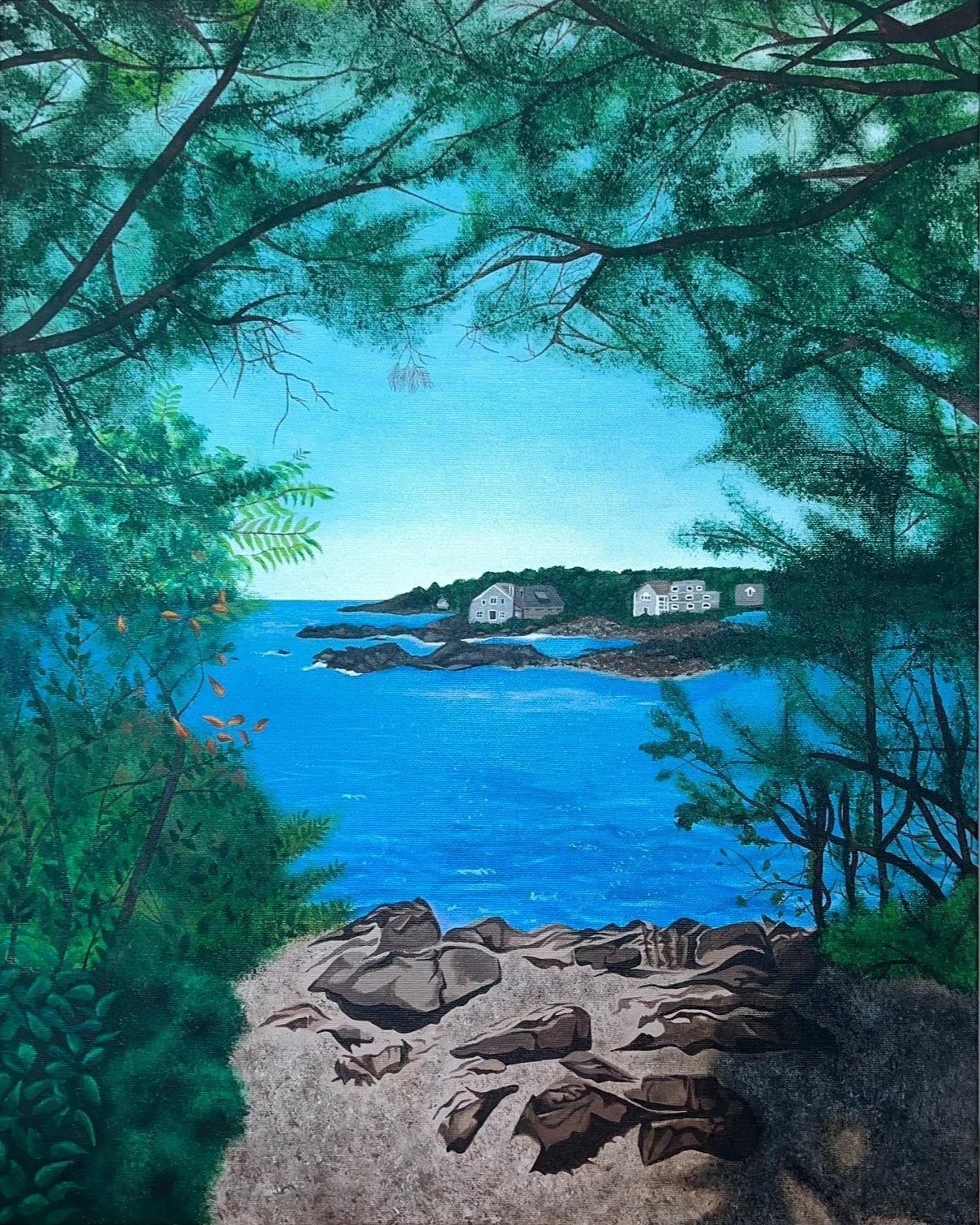 Perkins Cove, acrylic on canvas, 16"x20", 2024