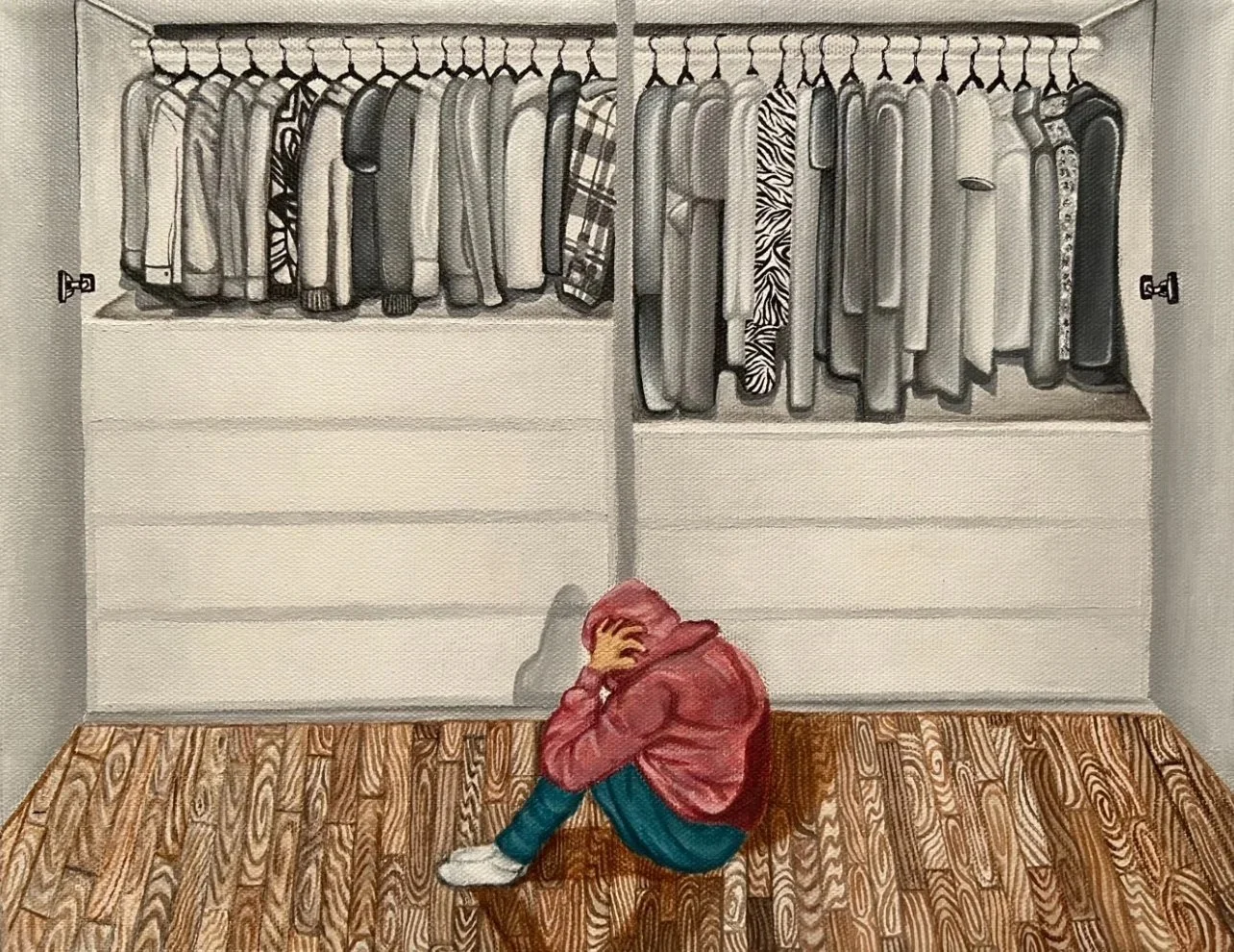 Not again, acrylic on canvas, 11"x14", 2023