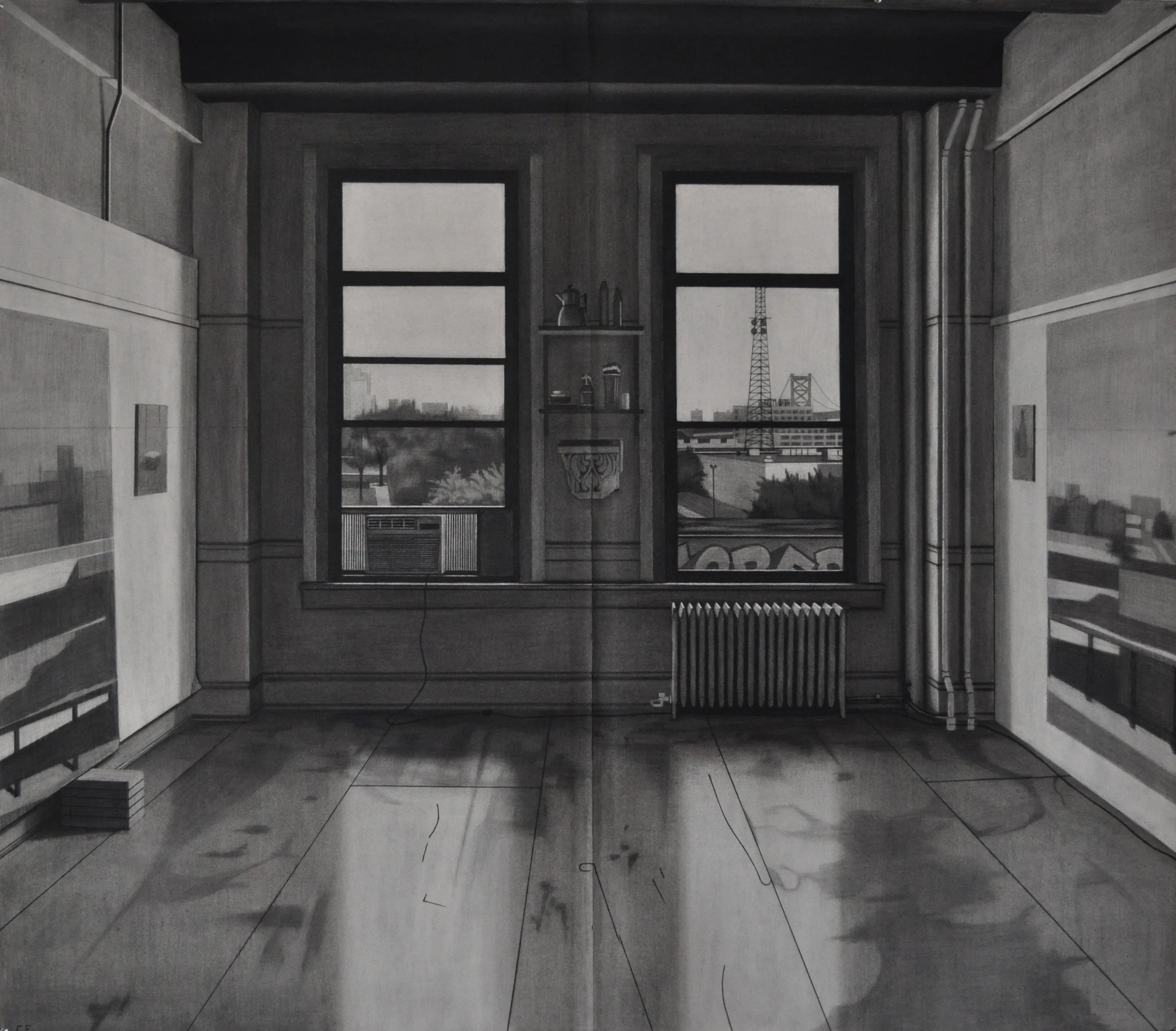 Two Windows, 2013, 59 x 67”